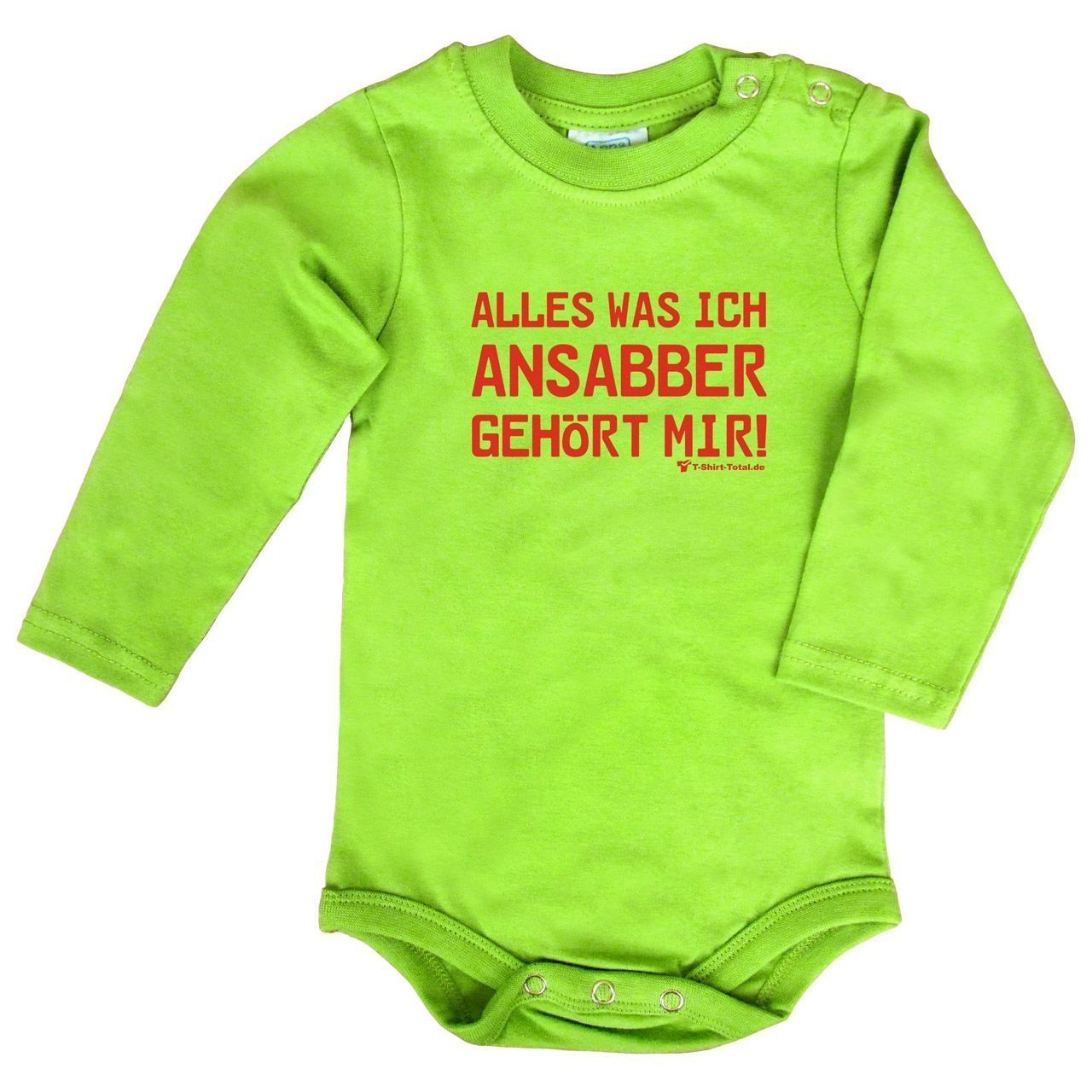 Ansabbern Baby Body Langarm hellgrün 68 / 74