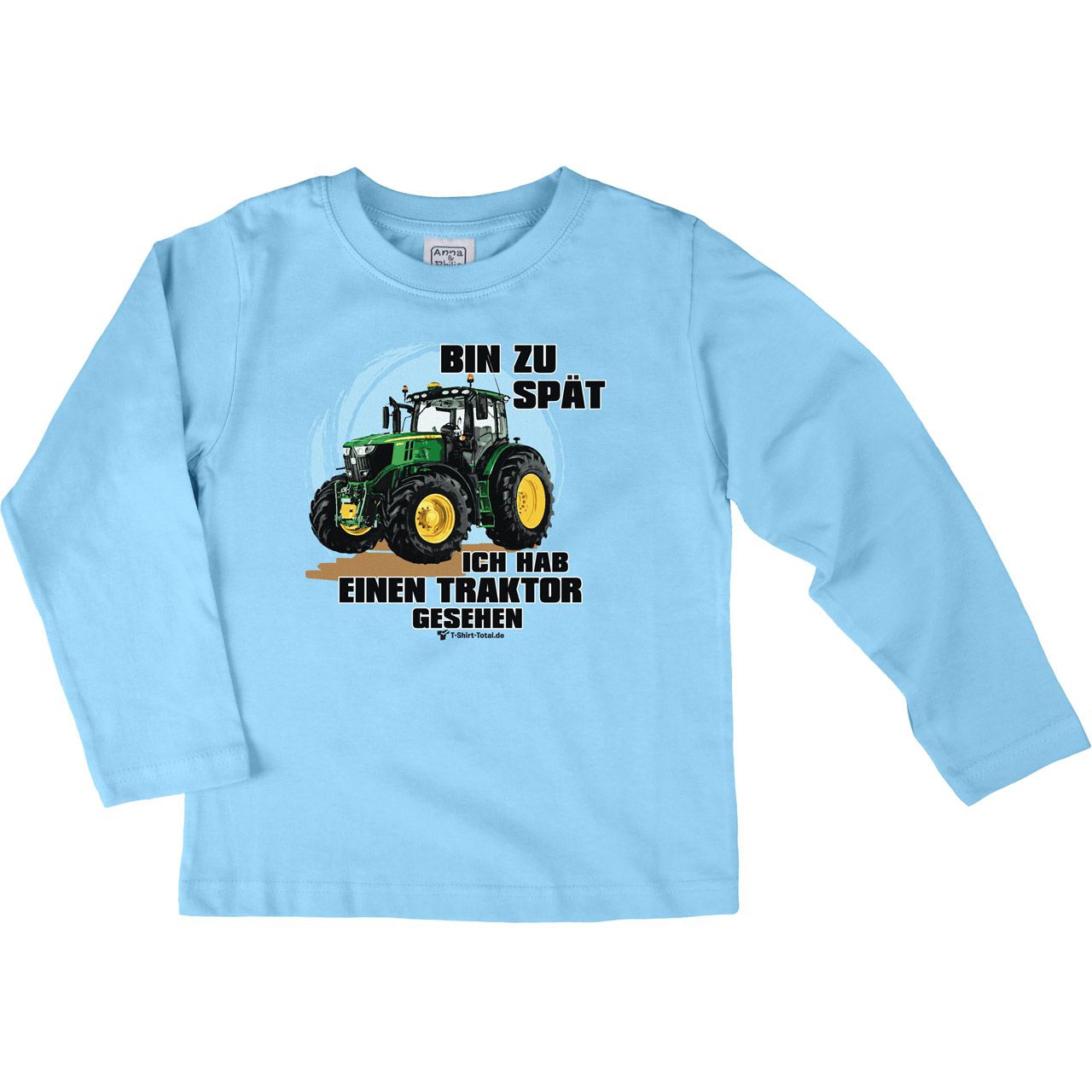 Traktor gesehen Kinder Langarm Shirt hellblau 110 / 116