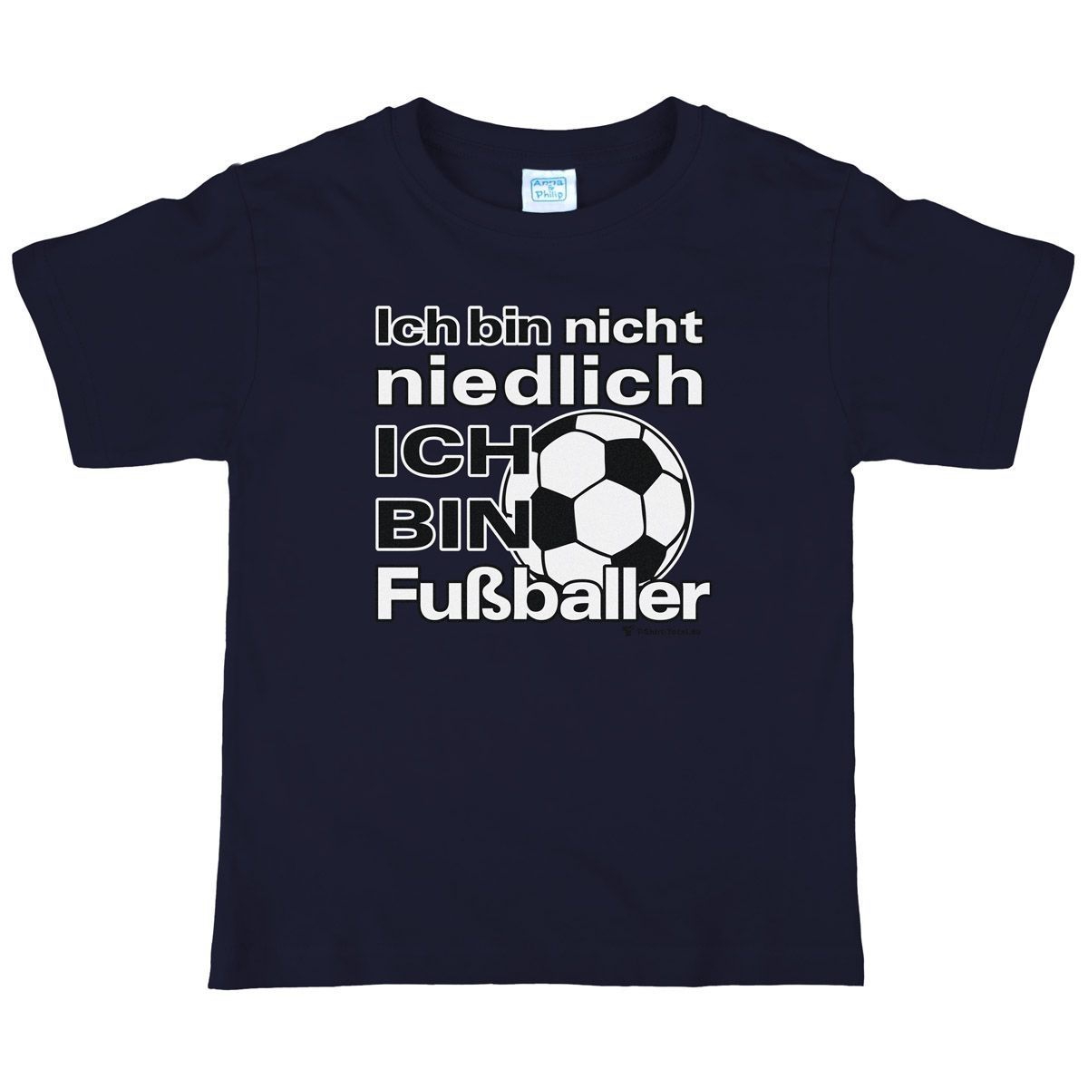 Niedlich Fußballer Kinder T-Shirt navy 110 / 116