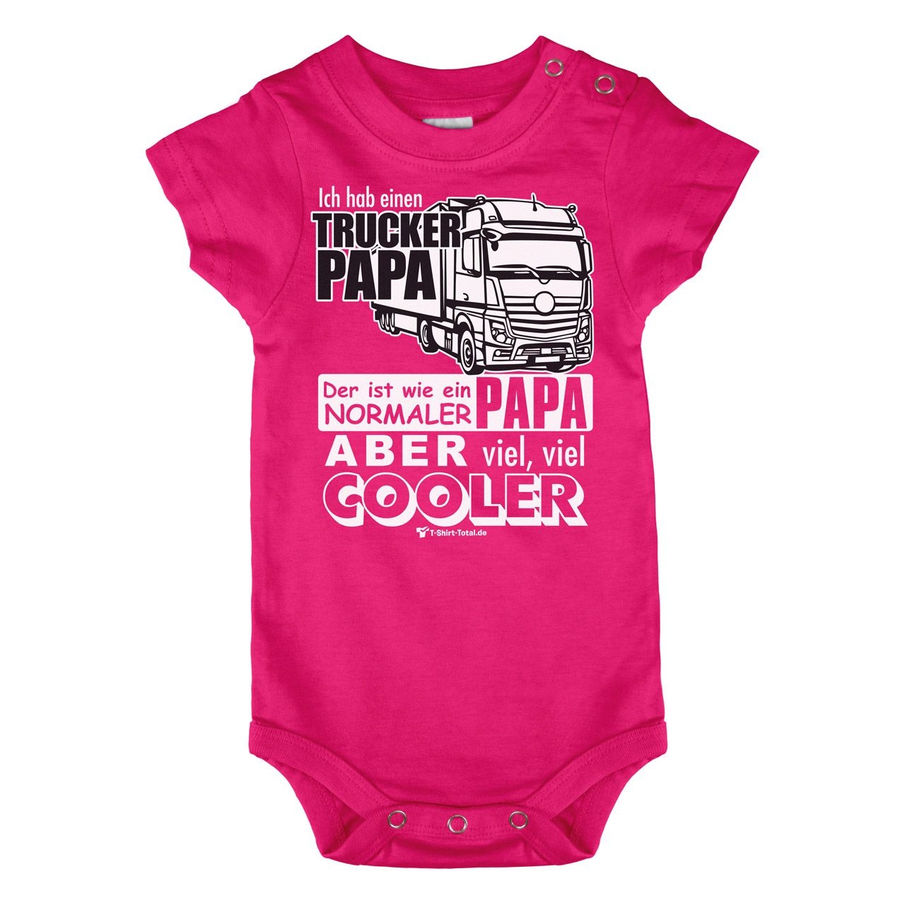 Trucker Papa Löwe Baby Body Kurzarm pink 68 / 74