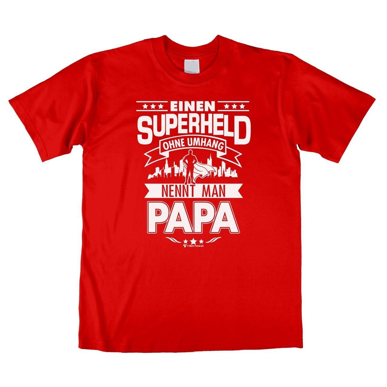 Superheld Papa Unisex T-Shirt rot Large