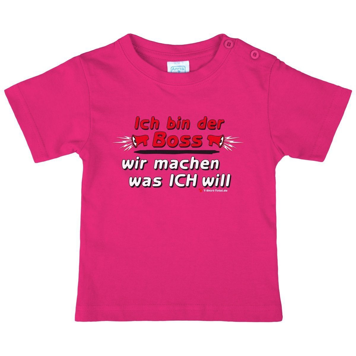 Ich bin der Boss Kinder T-Shirt pink 92