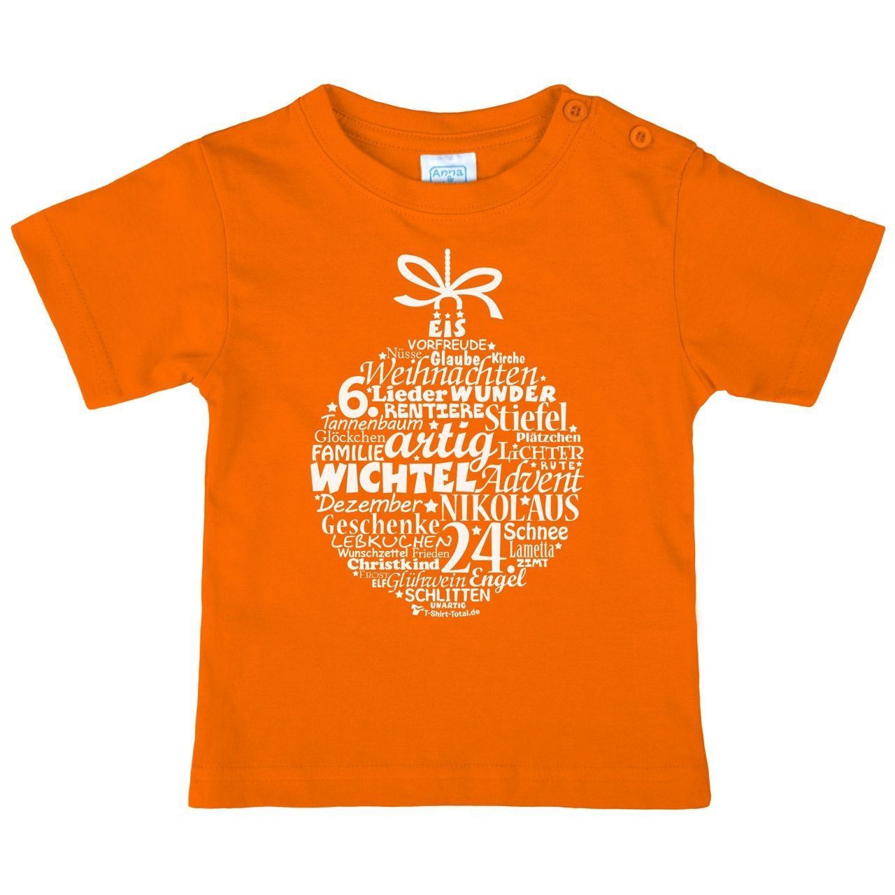 Christbaumkugel Kinder T-Shirt orange 134 / 140