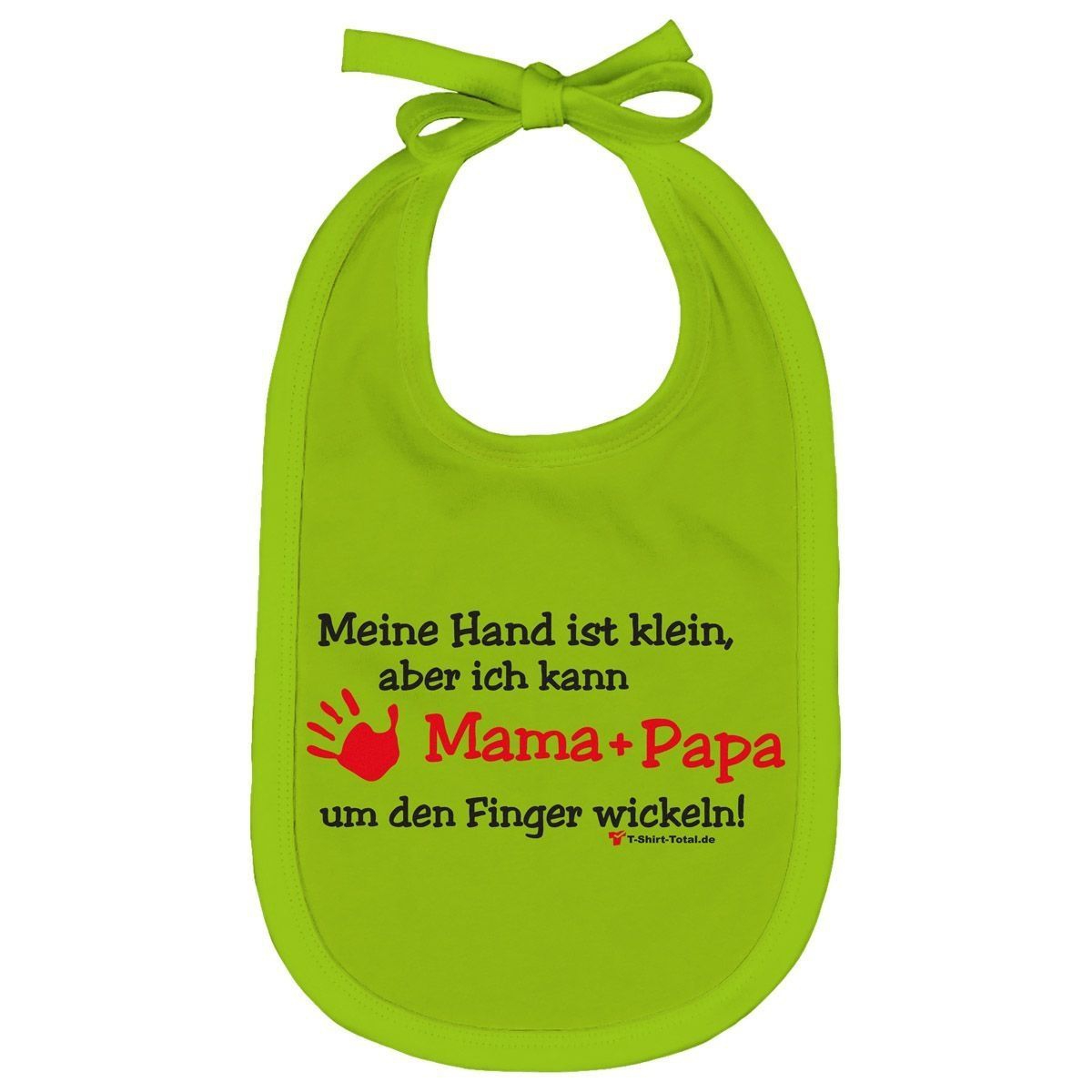 Kleine Hand Mama Papa Lätzchen hellgrün