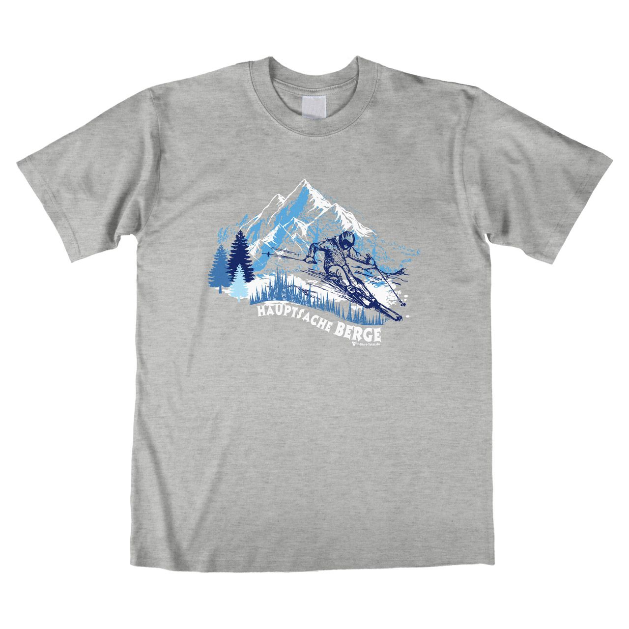 Hauptsache Berge Unisex T-Shirt grau meliert Medium