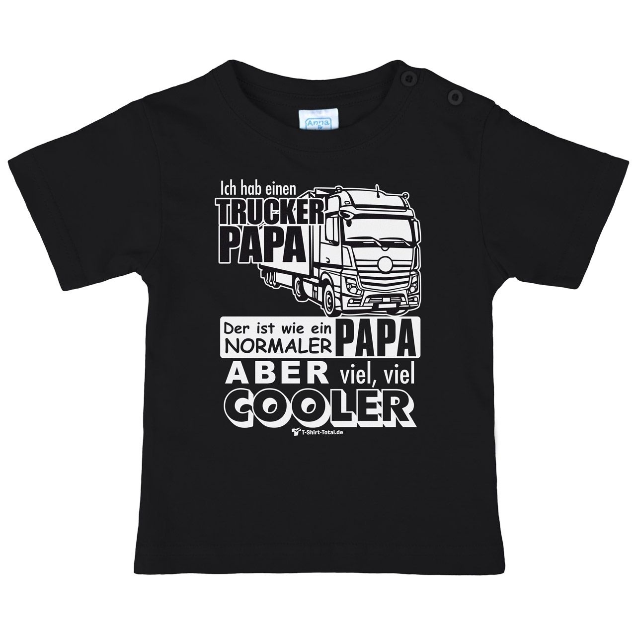 Trucker Papa Kinder T-Shirt schwarz 68 / 74