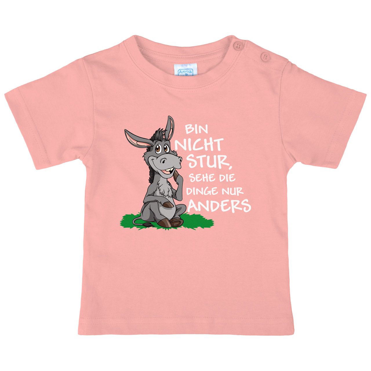 Nicht stur Esel sitzend Kinder T-Shirt rosa 122 / 128