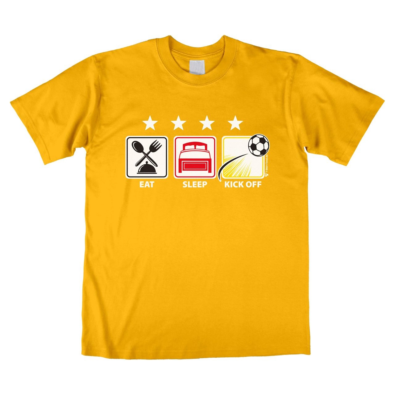 Eat Sleep Kick off Unisex T-Shirt gelb Medium