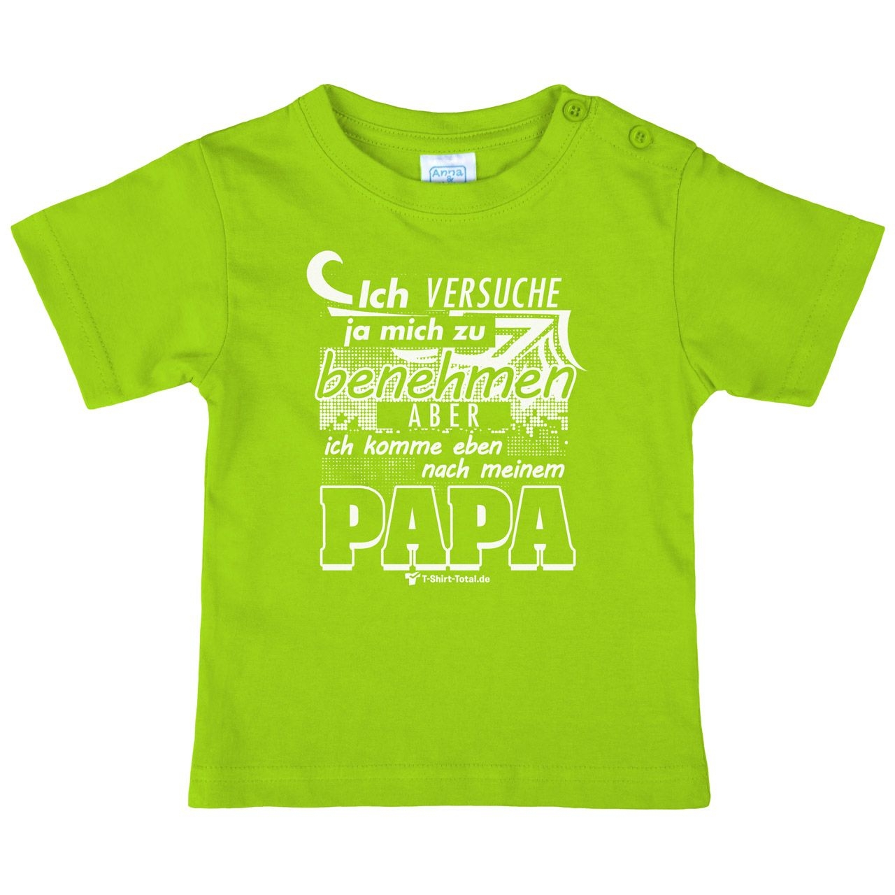 Komme nach Papa Kinder T-Shirt hellgrün 92