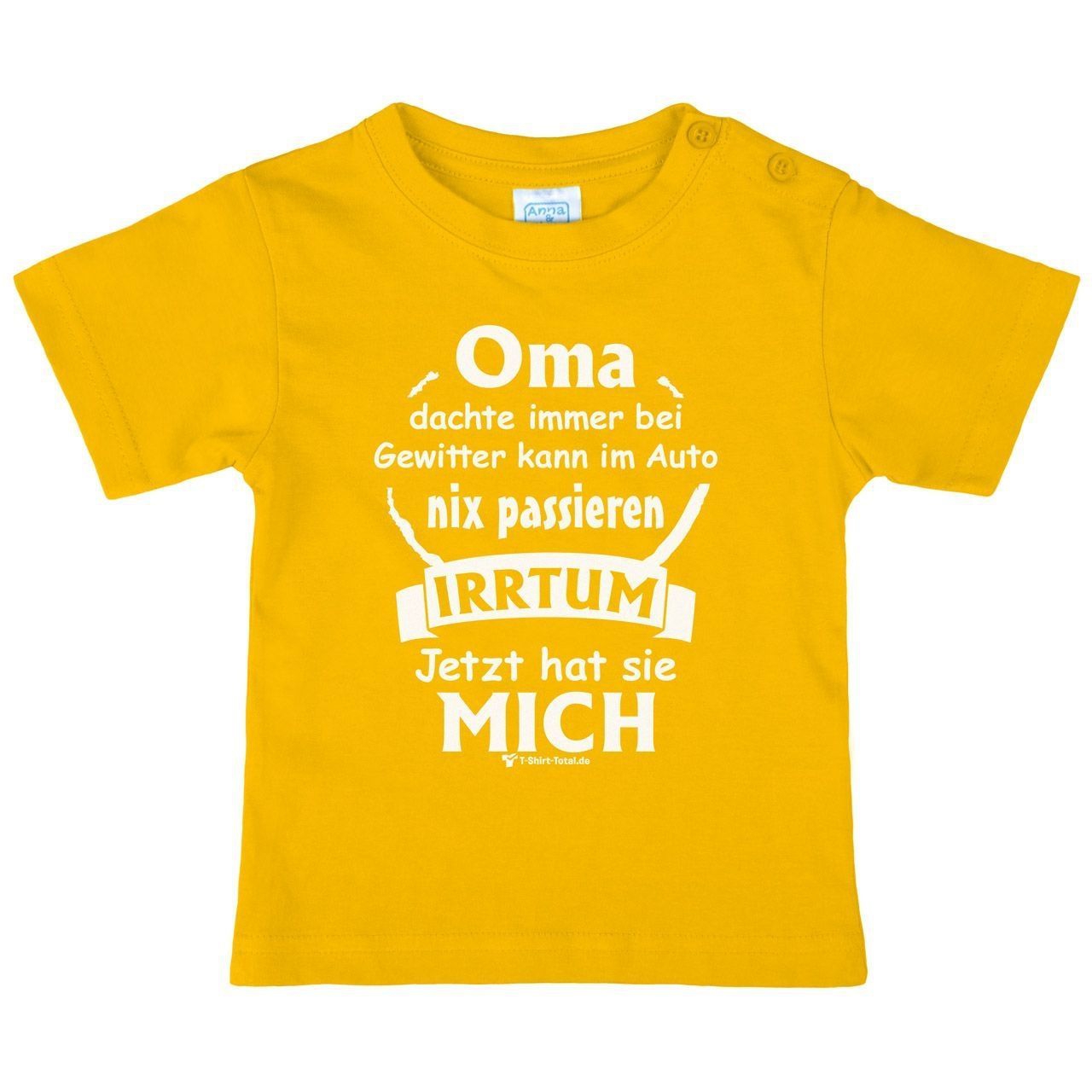 Oma dachte immer bei Gewitter Kinder T-Shirt gelb 68 / 74