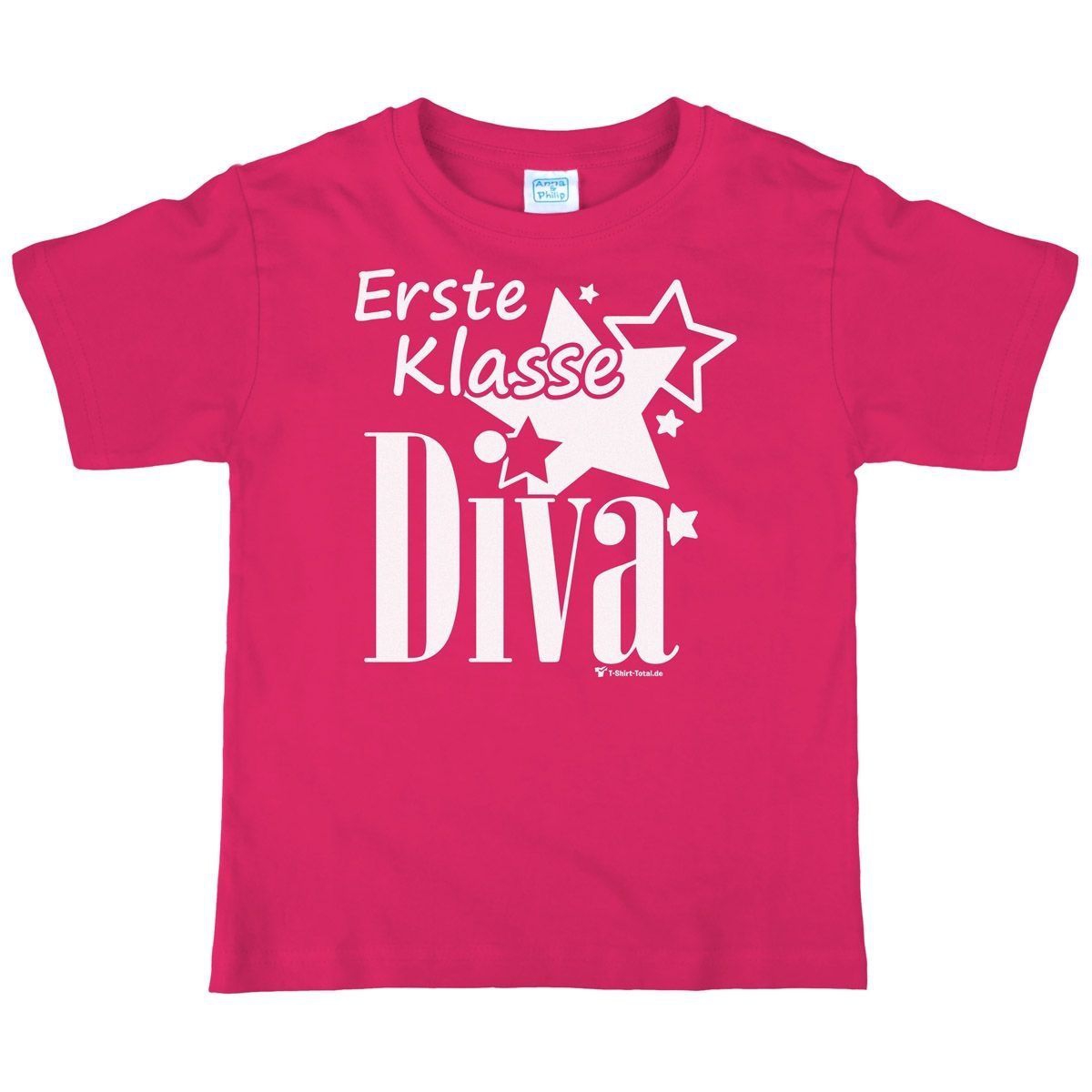 Erste Klasse Diva Kinder T-Shirt pink 122 / 128