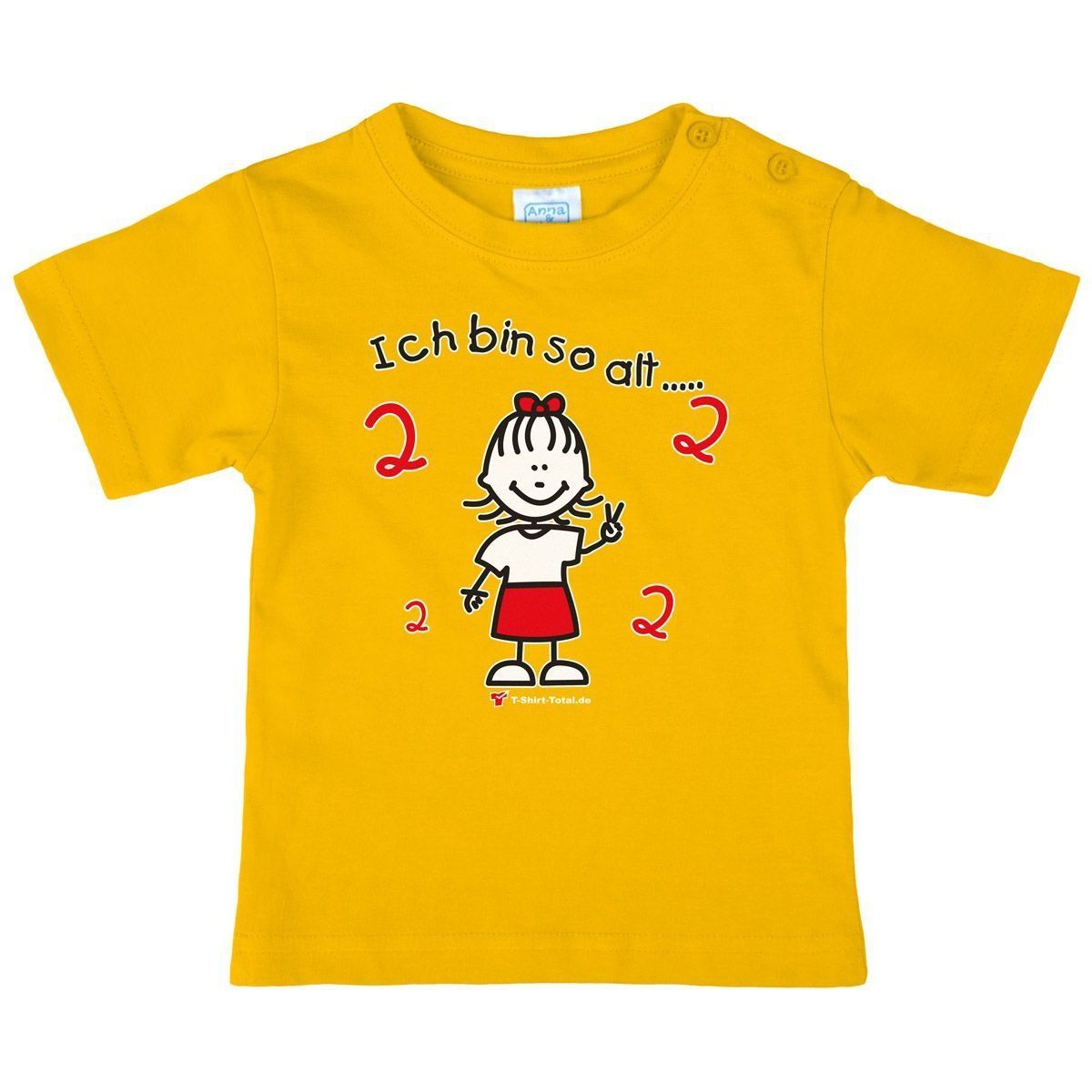 Mädchen so alt 2 Kinder T-Shirt gelb 80 / 86