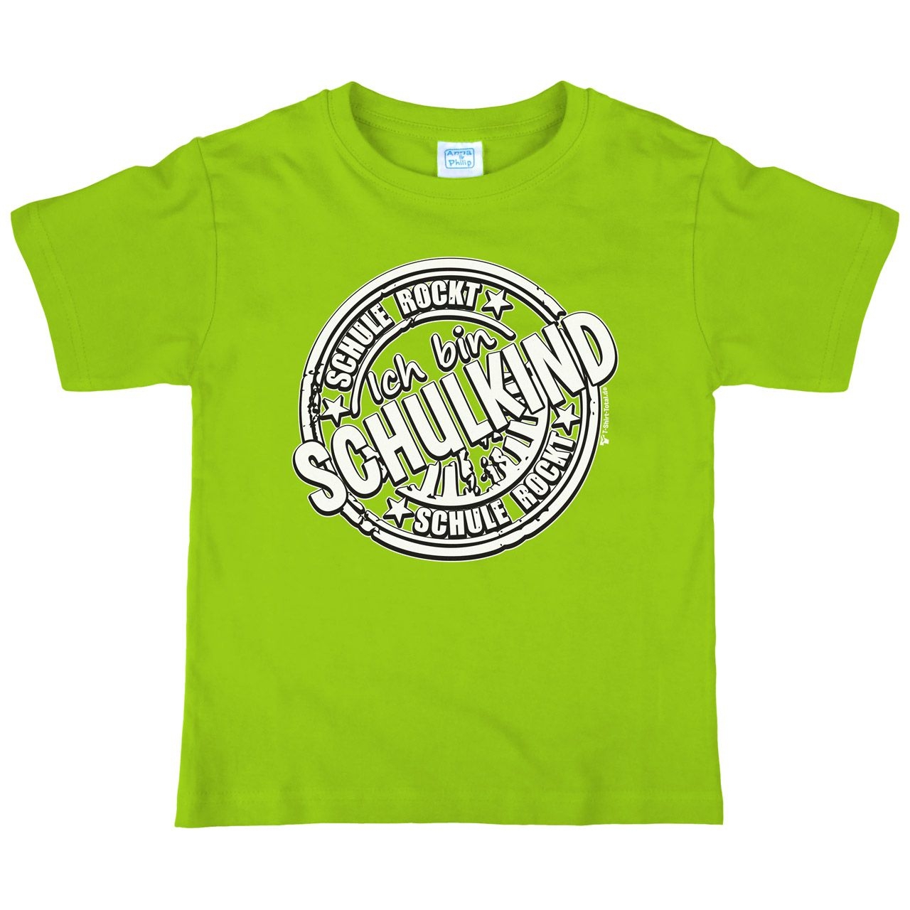 Schule rockt Kinder T-Shirt mit Namen hellgrün 122 / 128