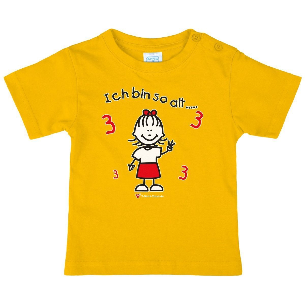 Mädchen so alt 3 Kinder T-Shirt gelb 92
