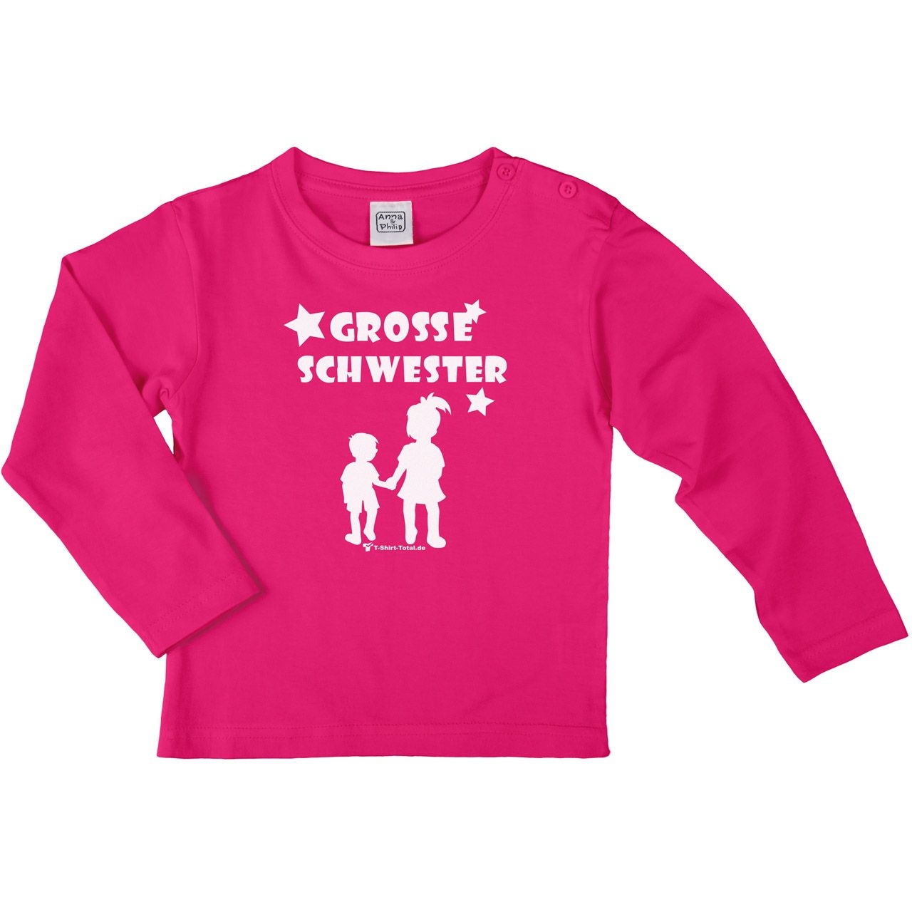 Große Schwester MJ Kinder Langarm Shirt pink 110 / 116