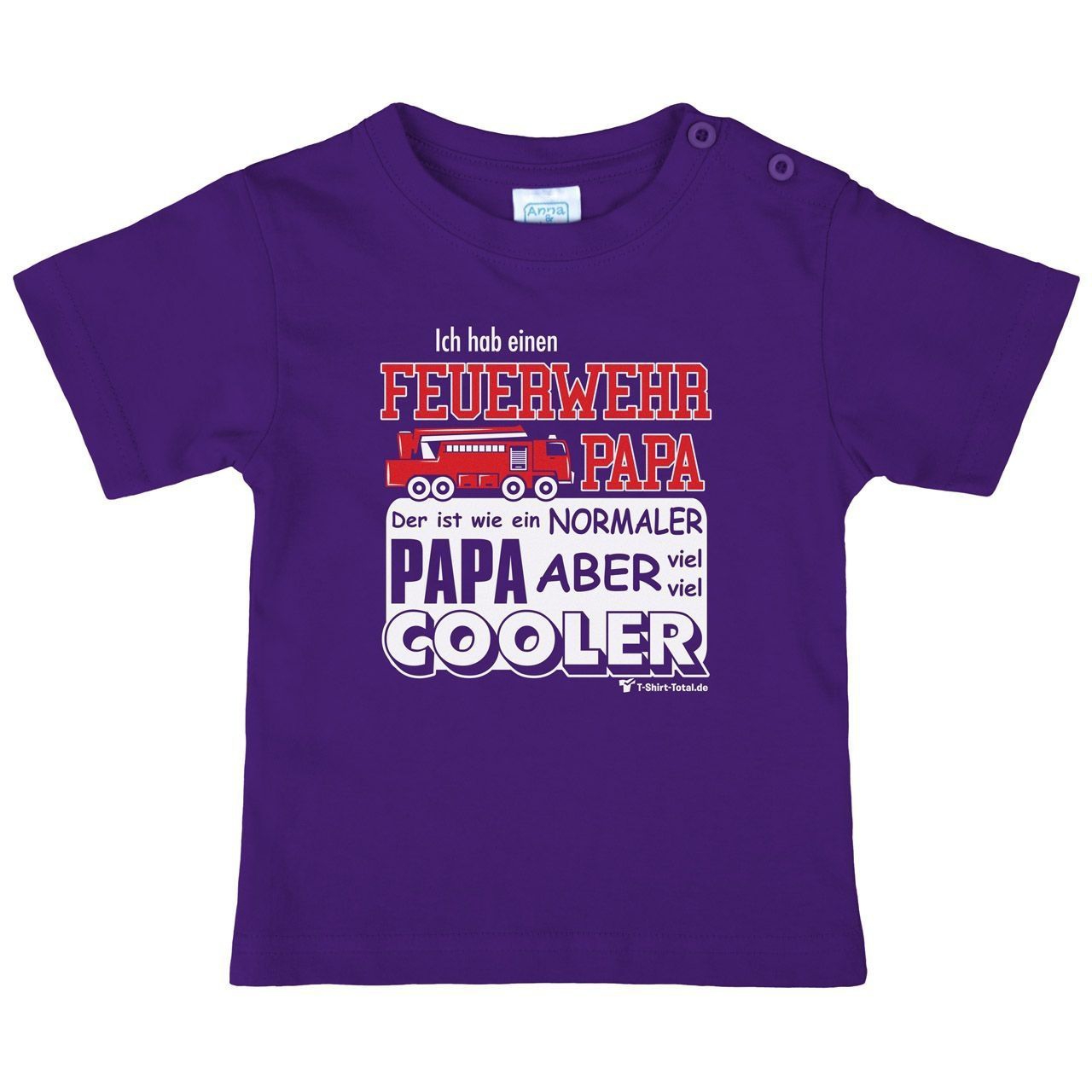 Feuerwehr Papa Kinder T-Shirt lila 98