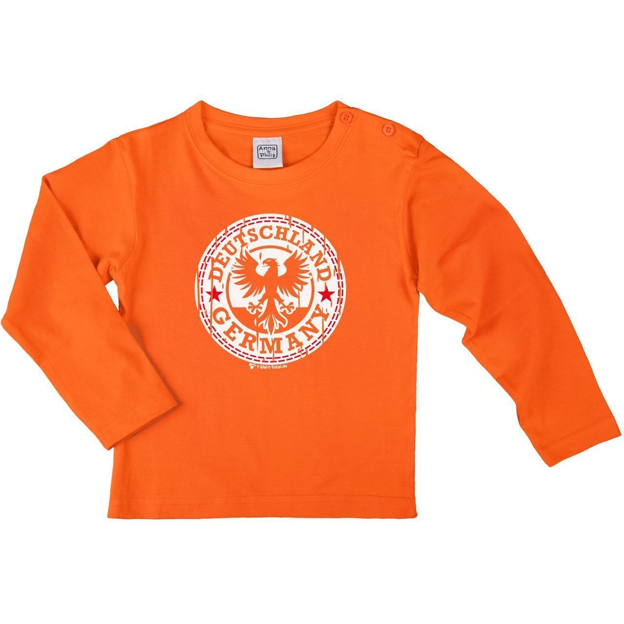 Germany Button Kinder Langarm Shirt orange 104