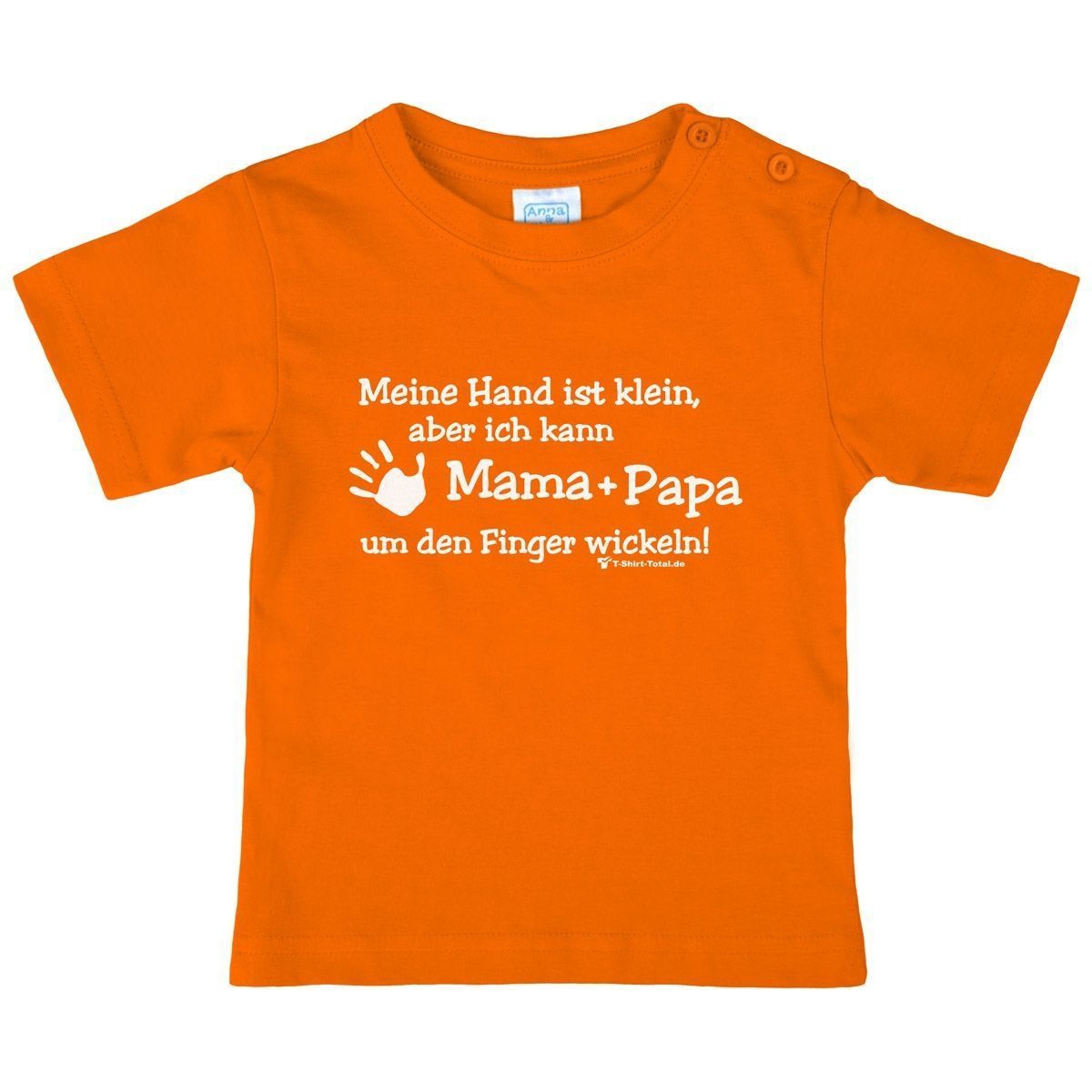 Kleine Hand Mama Papa Kinder T-Shirt orange 68 / 74
