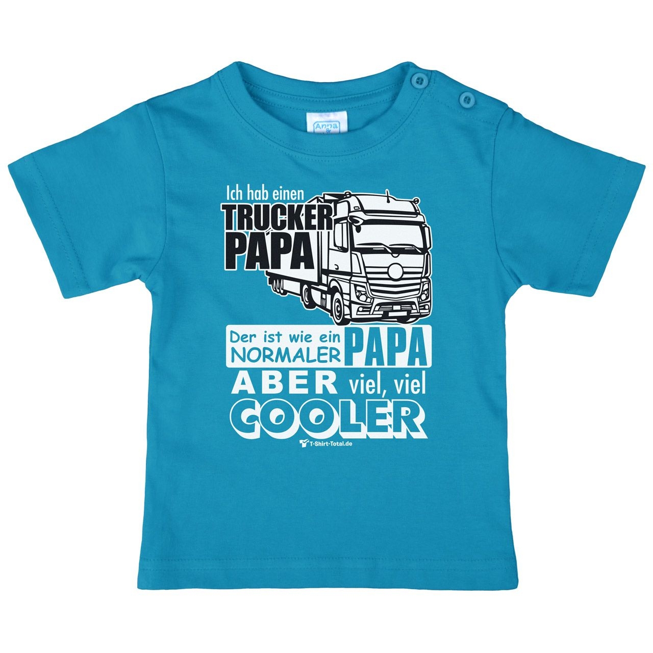 Trucker Papa Kinder T-Shirt türkis 68 / 74