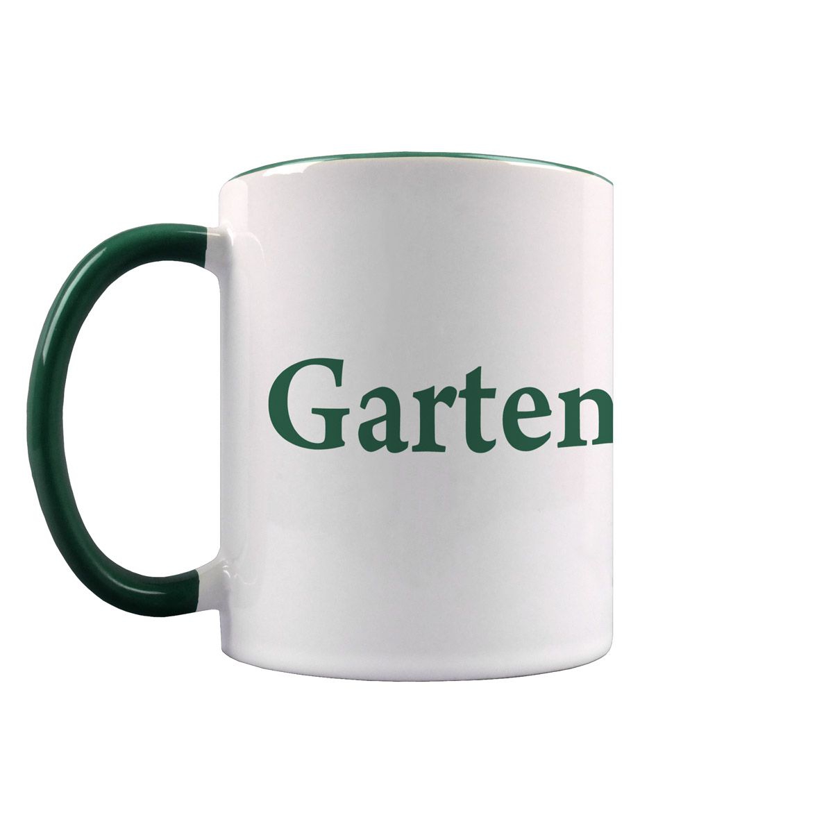 Gartengott Tasse dunkelgrün / weiß