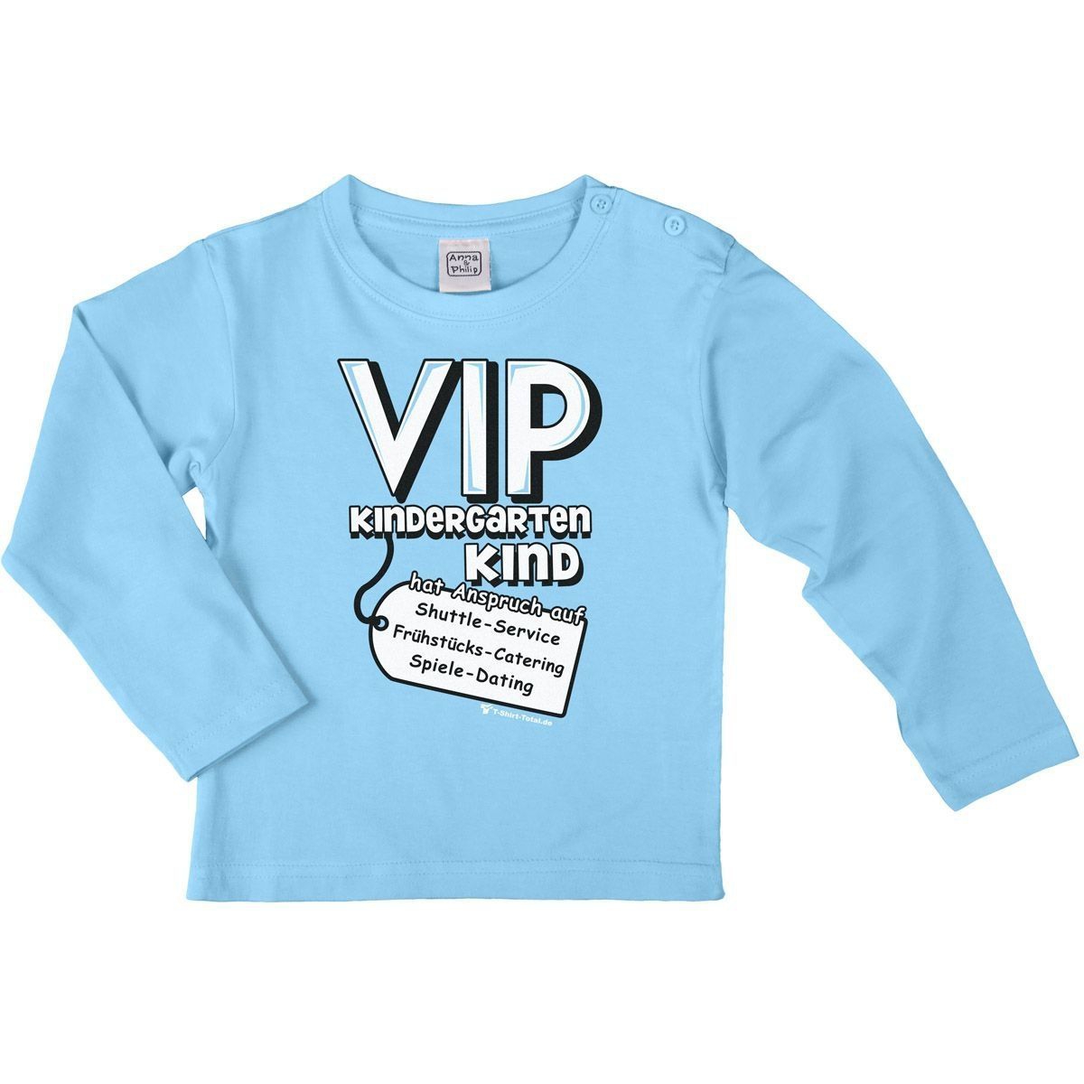 VIP Kindergartenkind Kinder Langarm Shirt hellblau 104