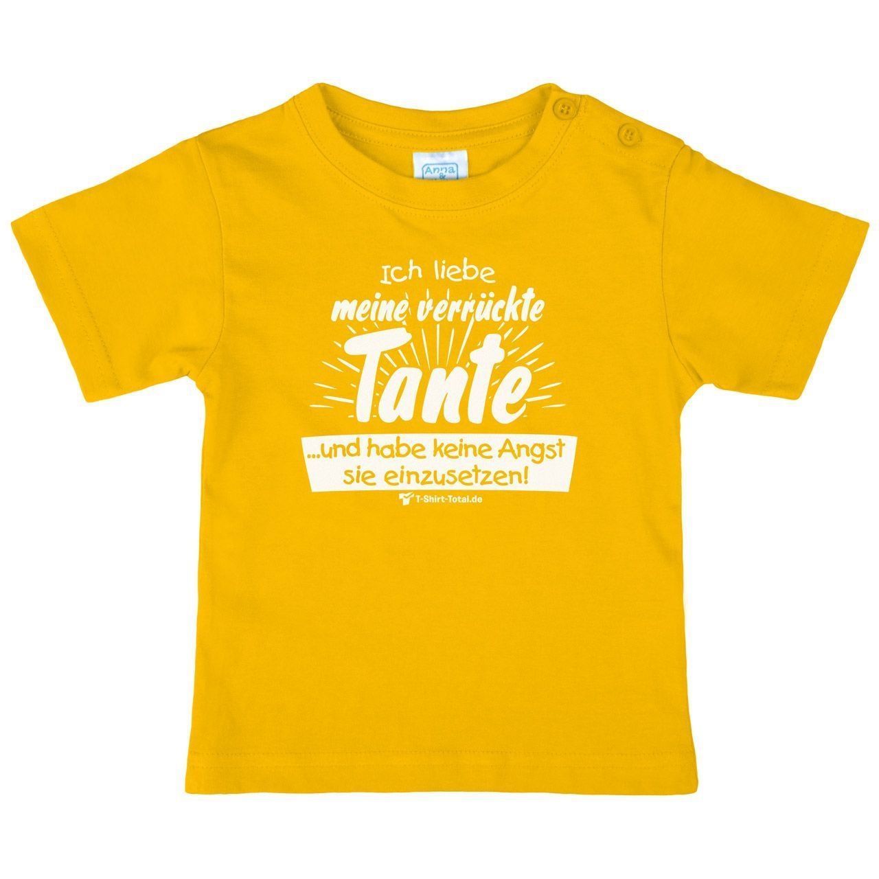 Verrückte Tante Kinder T-Shirt gelb 146 / 152