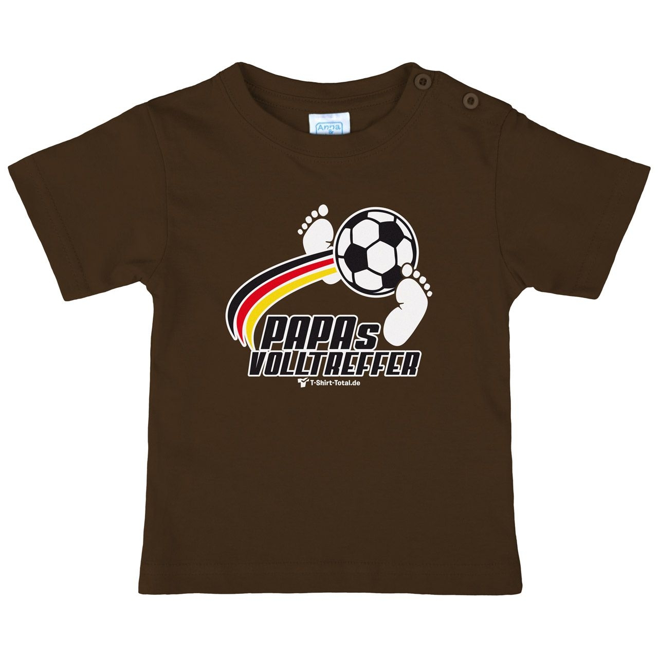 Papas Volltreffer Kinder T-Shirt braun 56 / 62