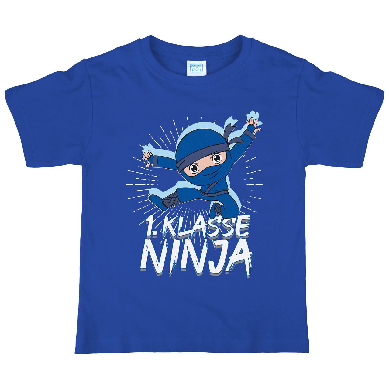 1. Klasse Ninja blau Kinder T-Shirt royal 122 / 128
