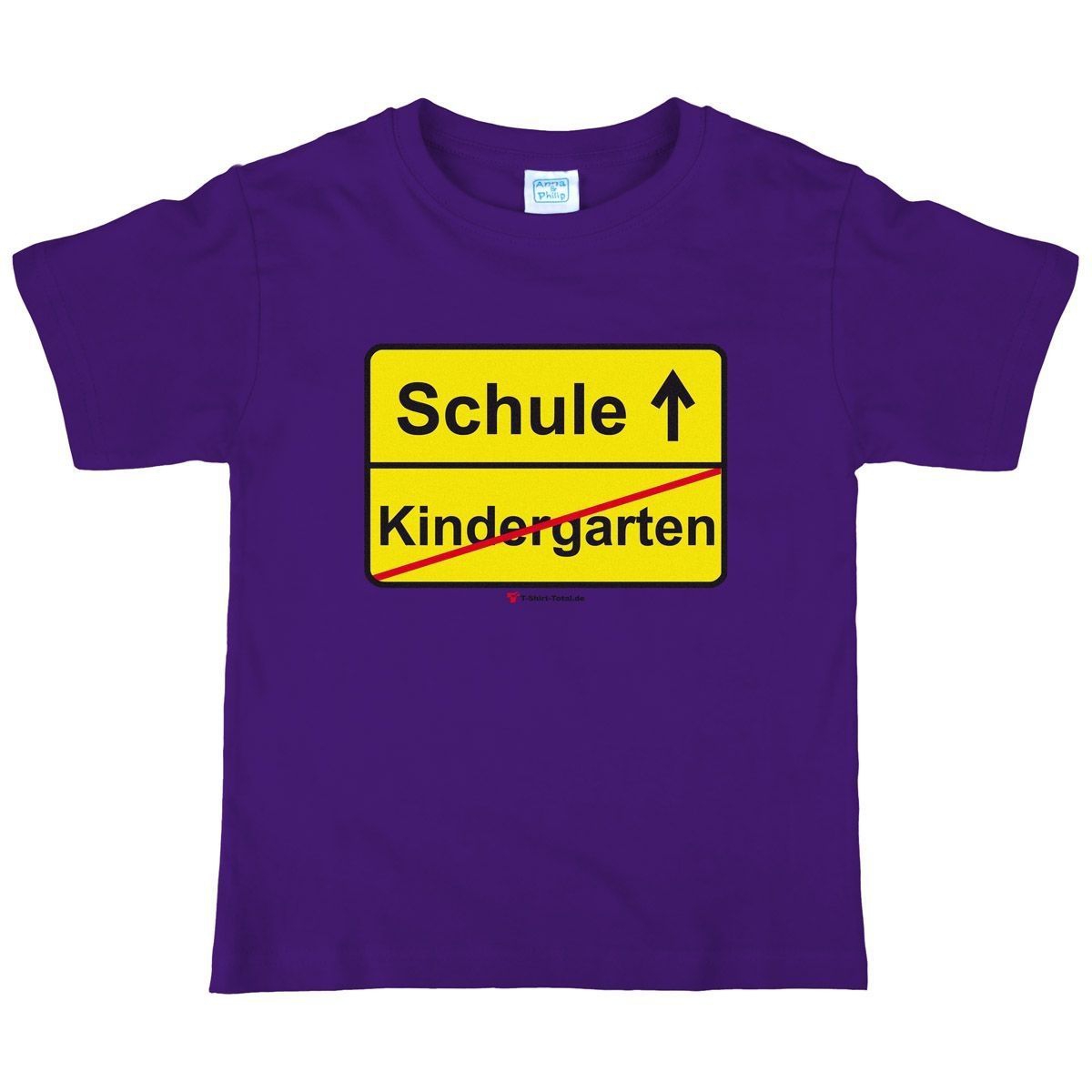 Kindergarten Schule Kinder T-Shirt lila 122 / 128