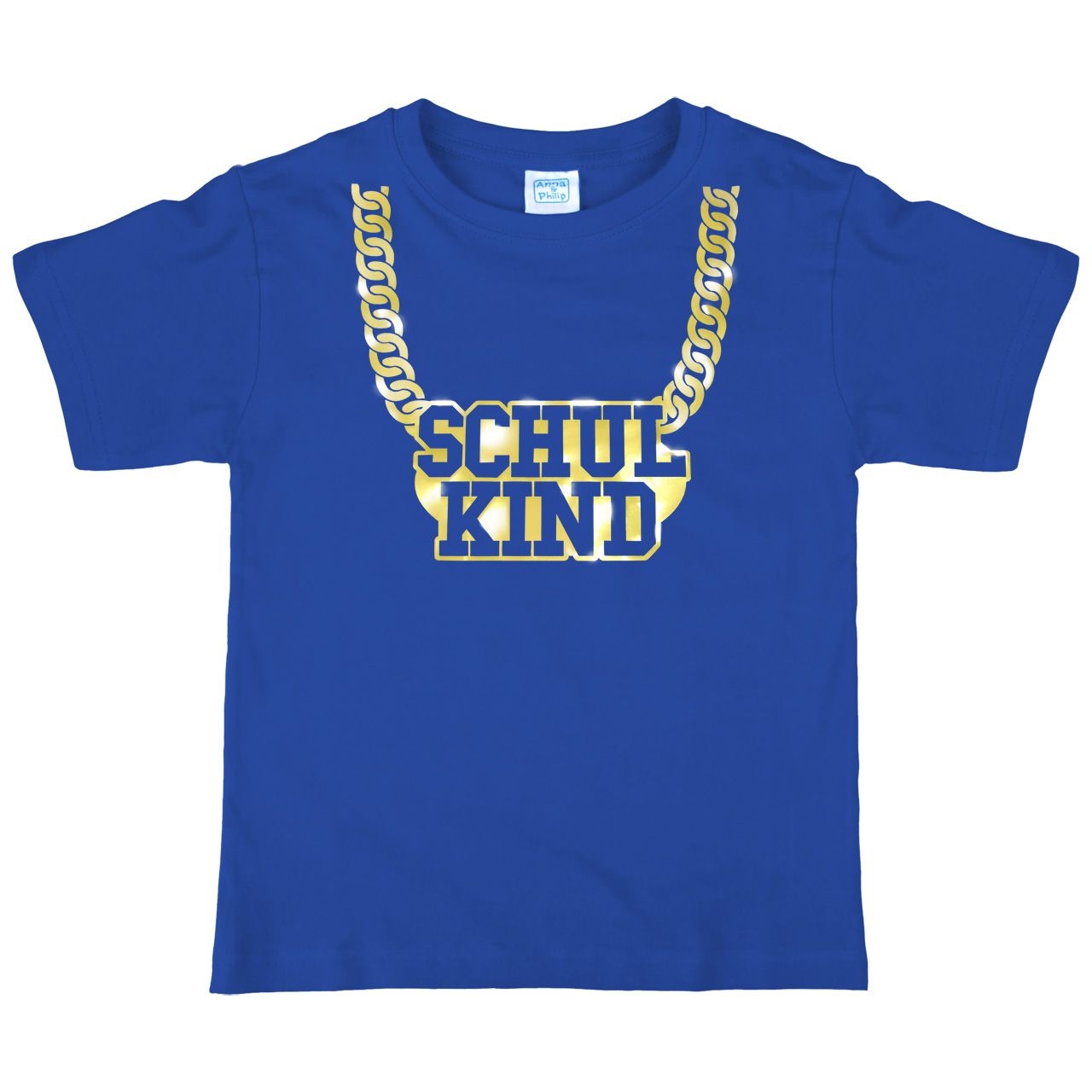 Schulkind Goldkette Kinder T-Shirt royal 110 / 116
