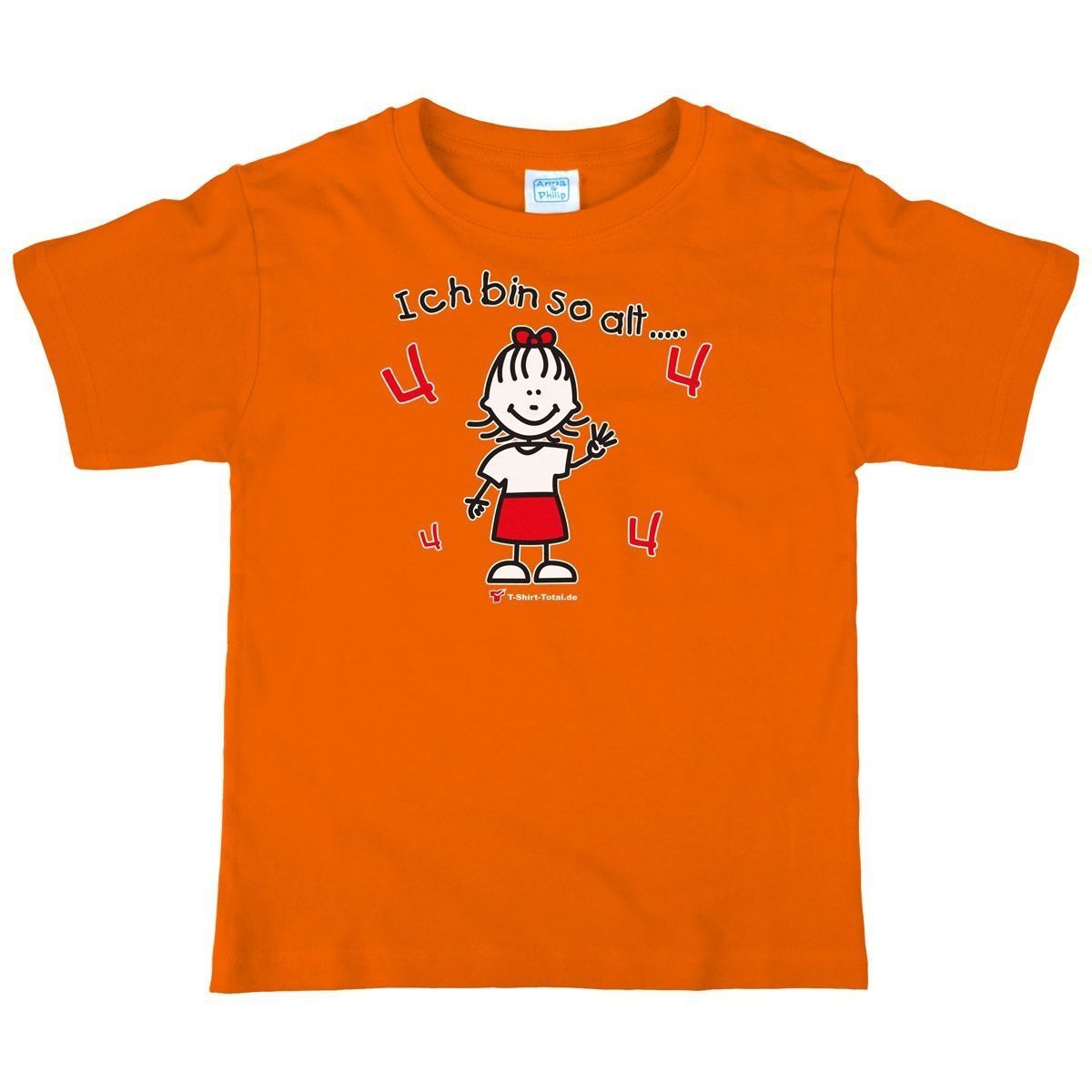 Mädchen so alt 4 Kinder T-Shirt orange 104