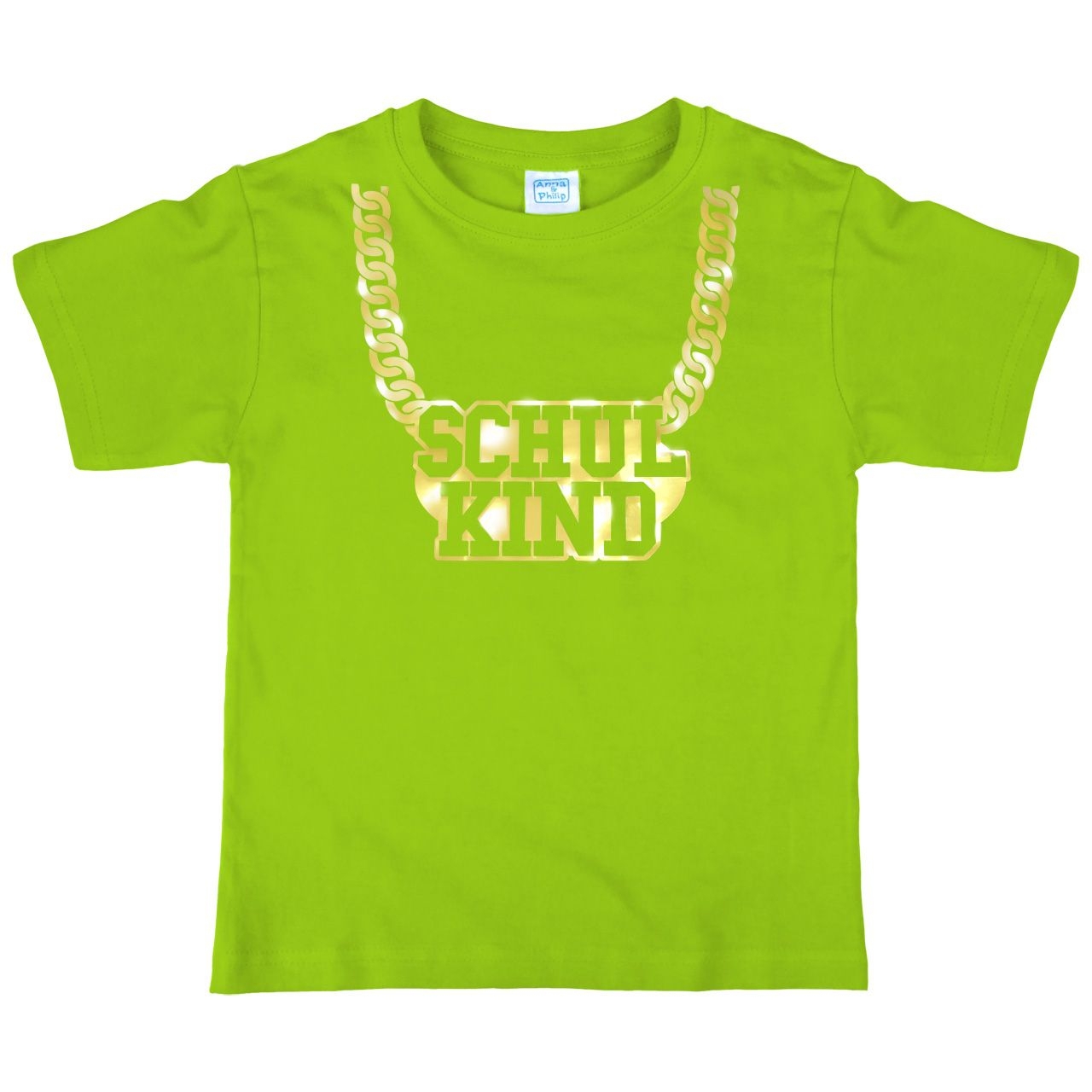Schulkind Goldkette Kinder T-Shirt hellgrün 110 / 116