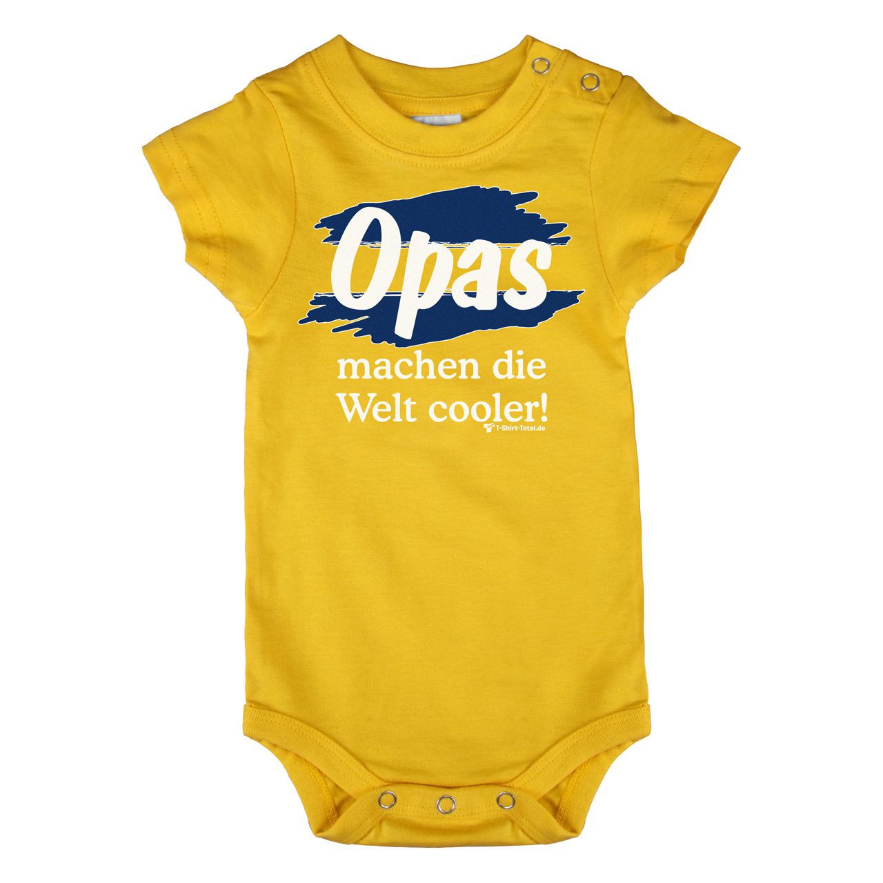Welt cooler Opa Baby Body Kurzarm gelb 56 / 62