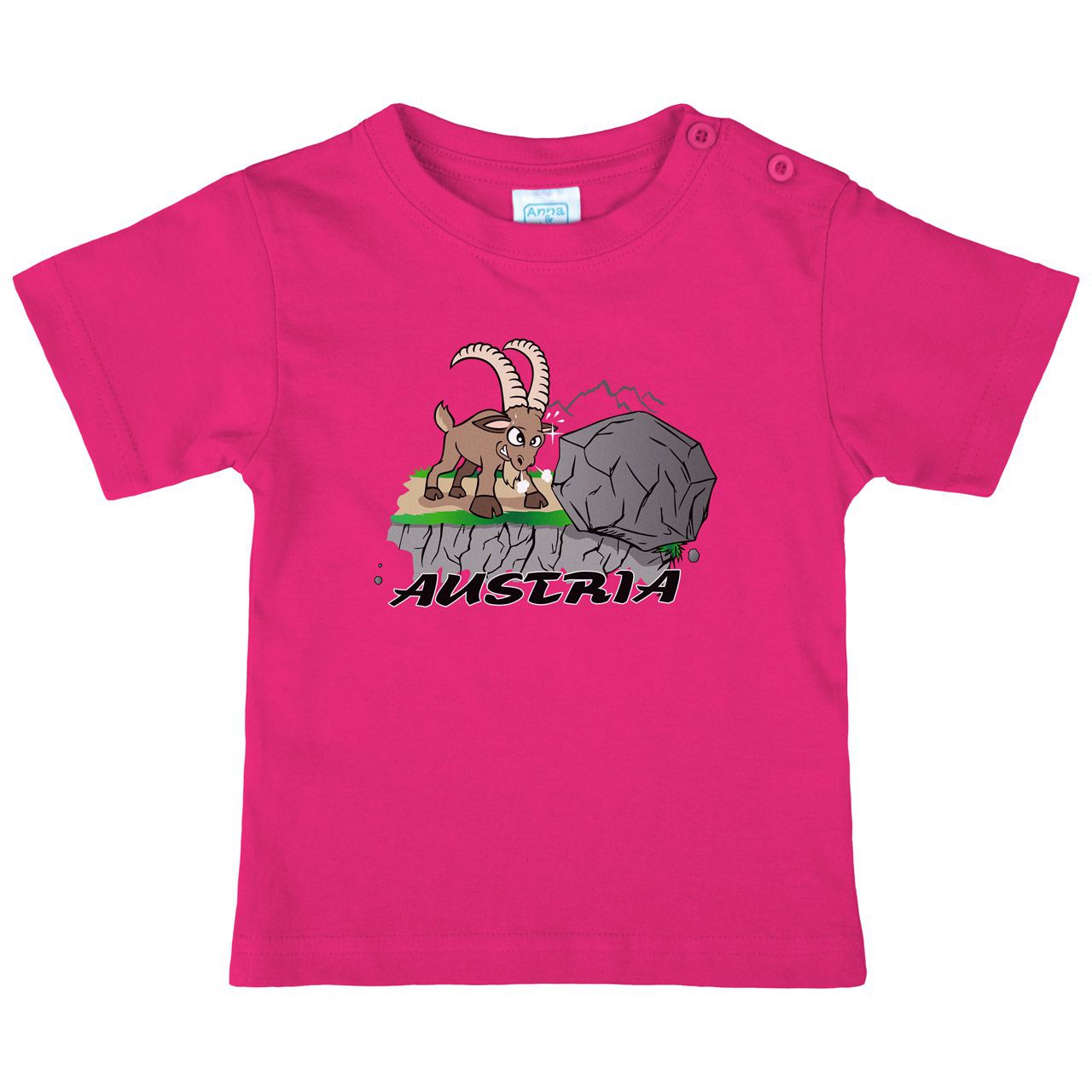 Kleiner Steinbock Felsen Austria Kinder T-Shirt pink 110 / 116