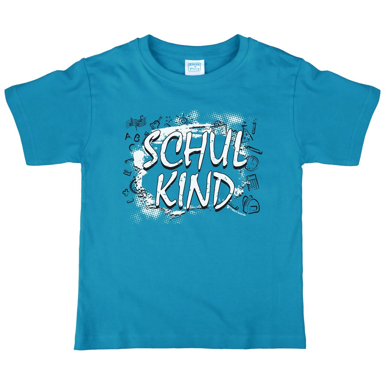 Schulkind Collage Kinder T-Shirt türkis 134 / 140