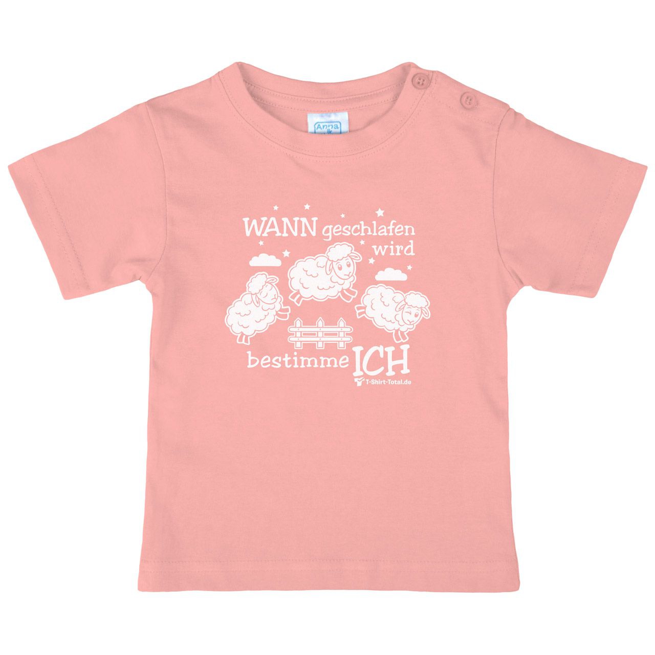 Wann geschlafen wird Kinder T-Shirt rosa 68 / 74