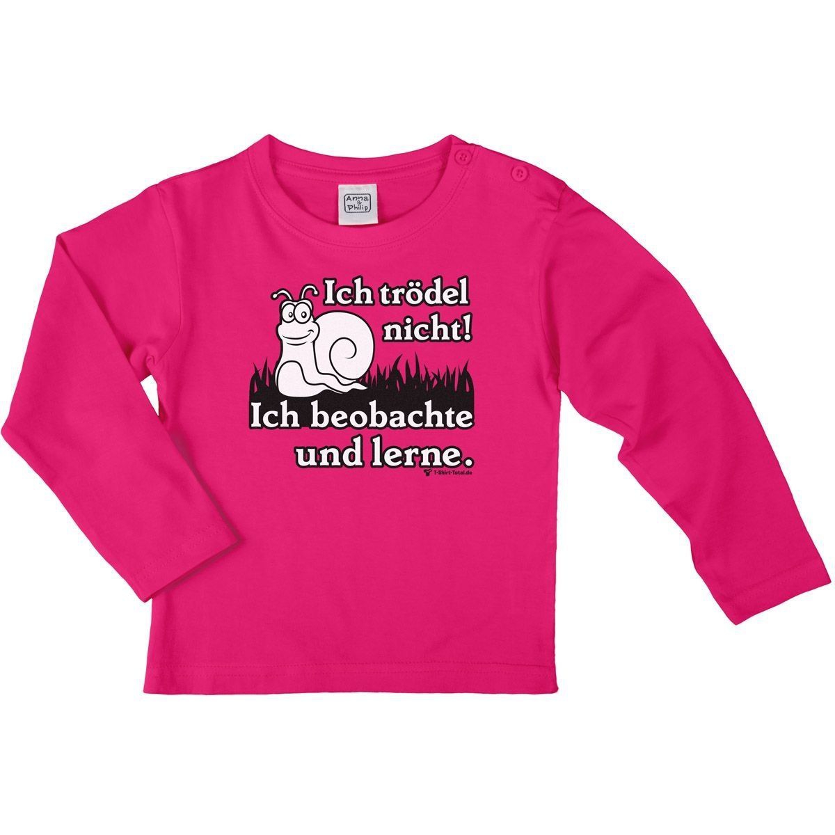 Trödel nicht Kinder Langarm Shirt pink 56 / 62