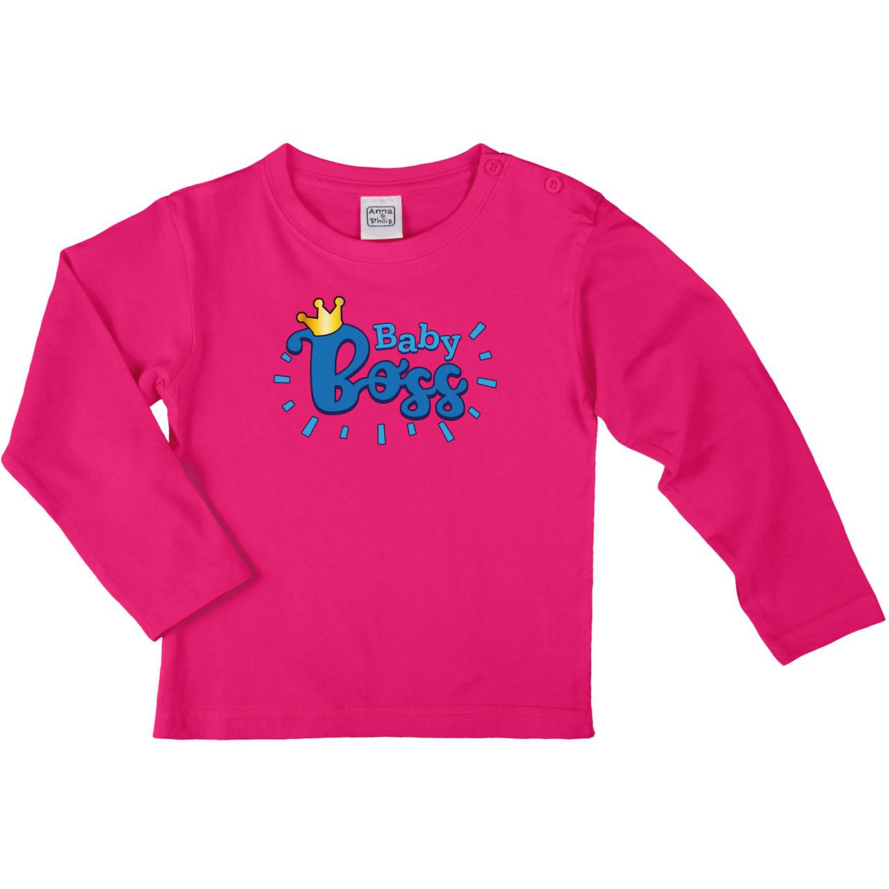 Baby Boss Blau Kinder Langarm Shirt pink 68 / 74