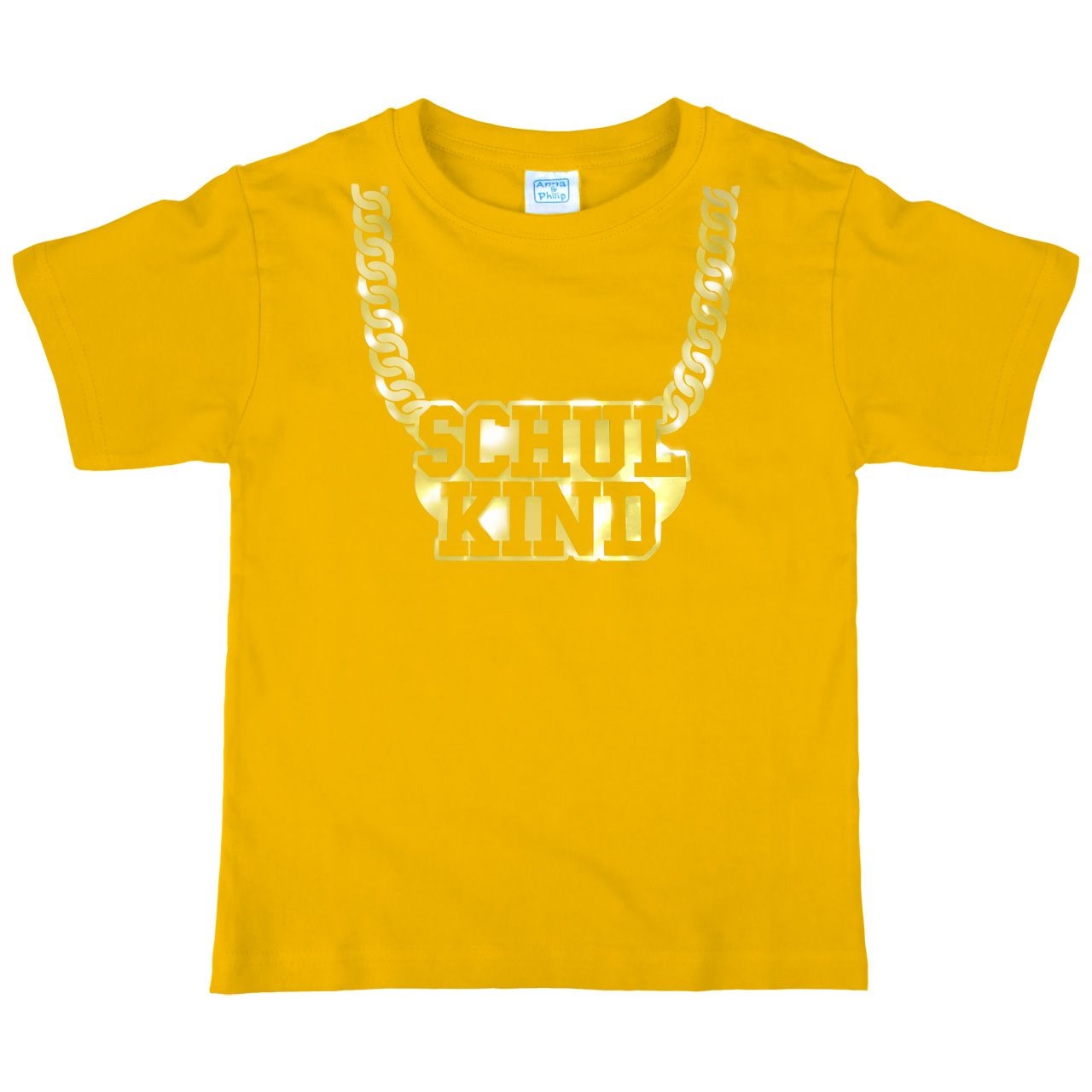 Schulkind Goldkette Kinder T-Shirt gelb 110 / 116
