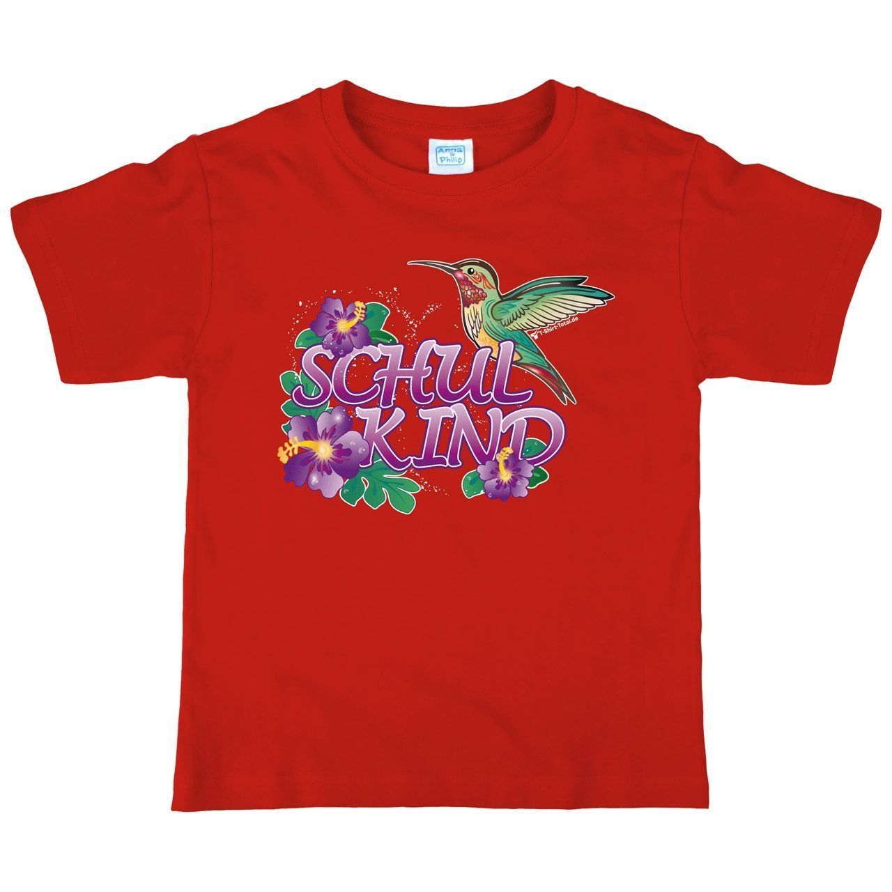 Schulkind Kolibri Kinder T-Shirt rot 122 / 128