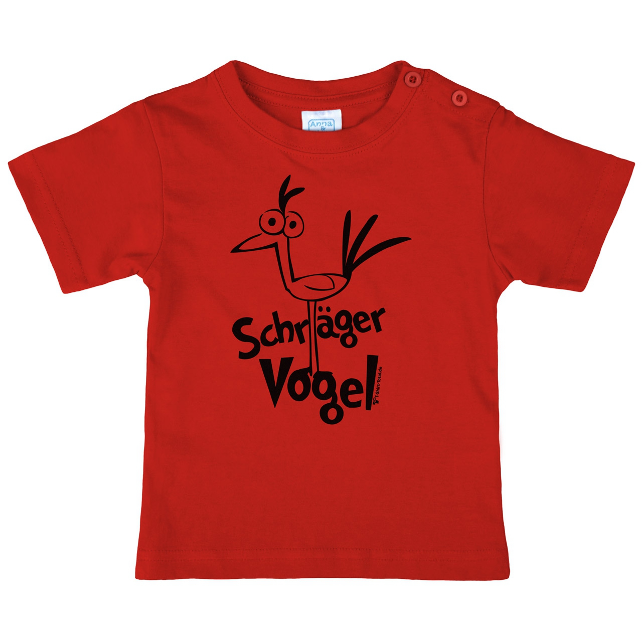 Schräger Vogel Kinder T-Shirt rot 134 / 140