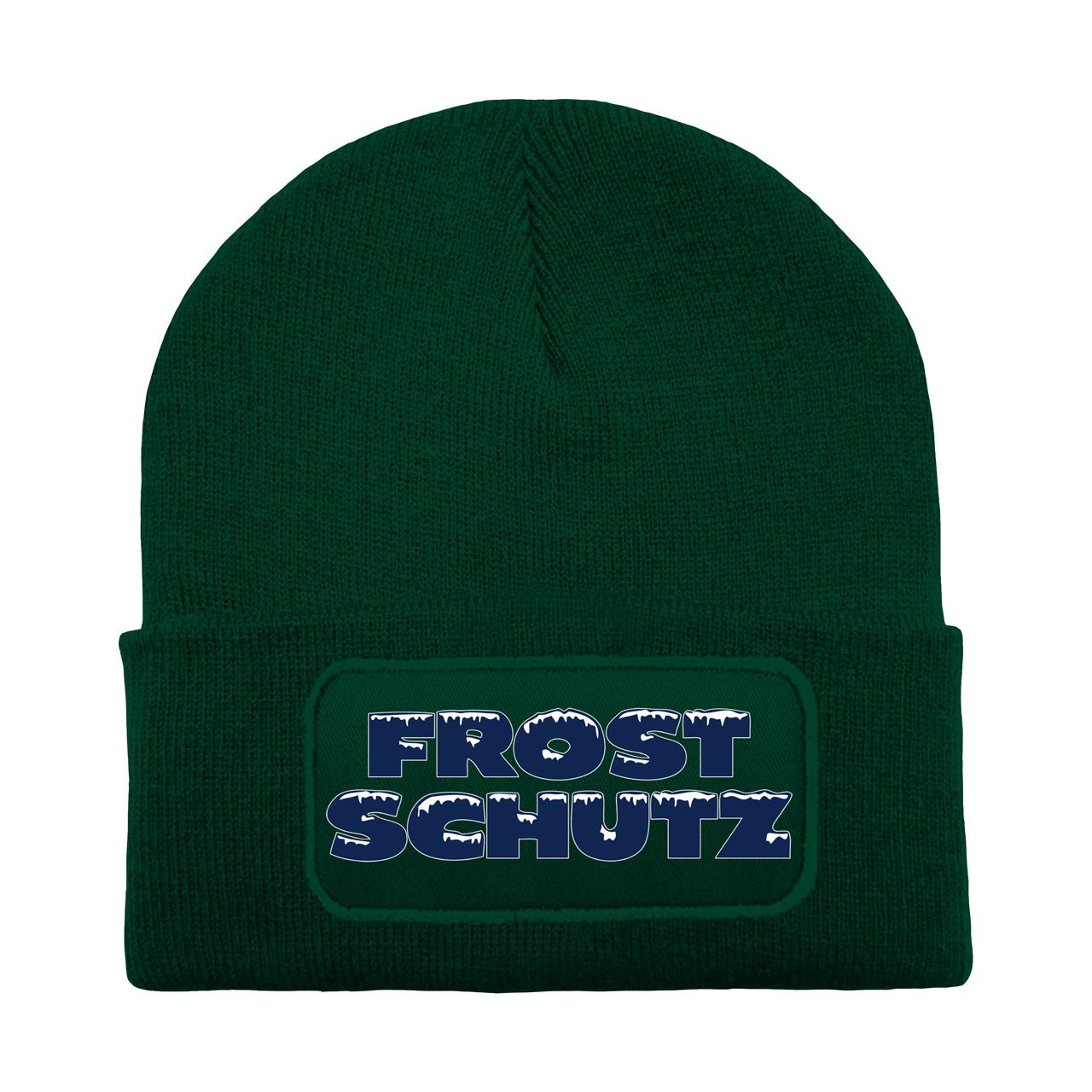 Frostschutz Mütze Patch eckig dunkelgrün