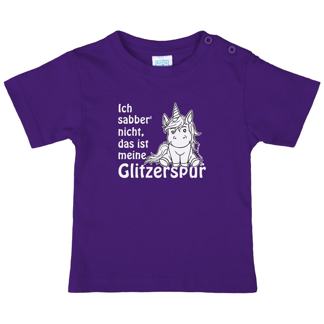 Einhorn Glitzerspur Kinder T-Shirt lila 68 / 74