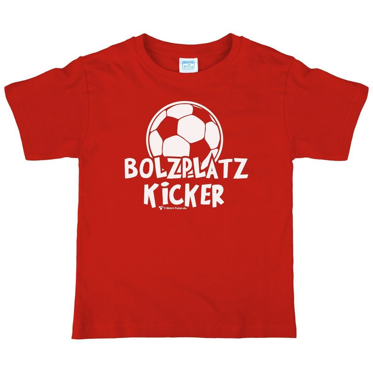 Bolzplatz Kicker Kinder T-Shirt rot 134 / 140