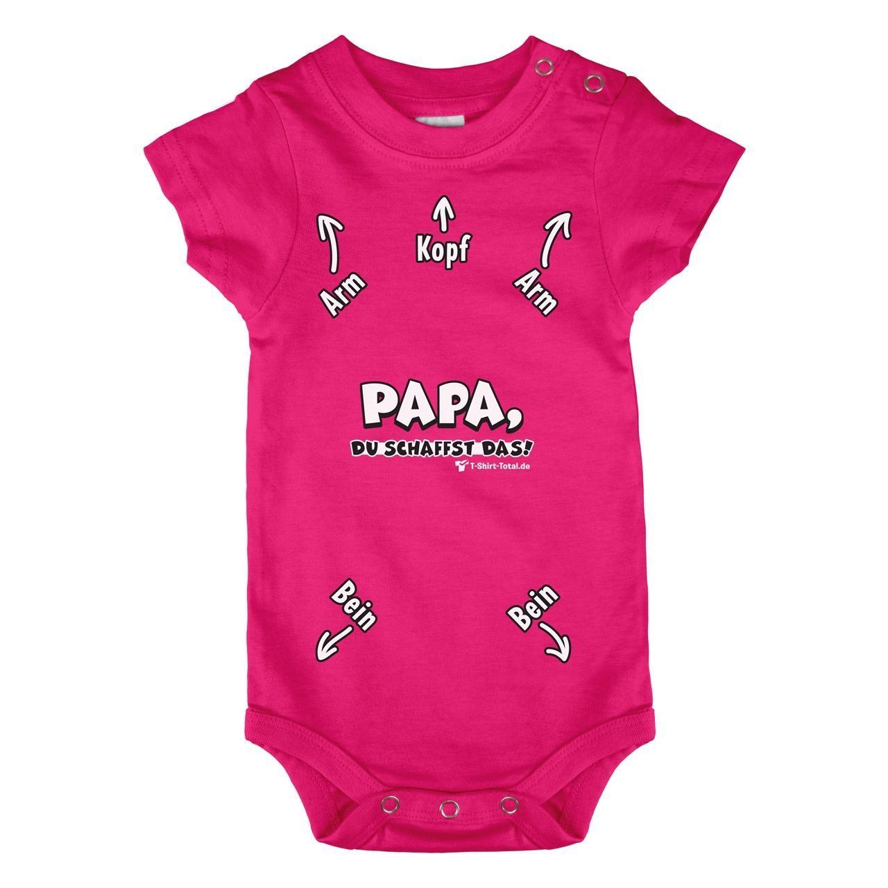 Papa du schaffst das Baby Body Kurzarm pink 68 / 74