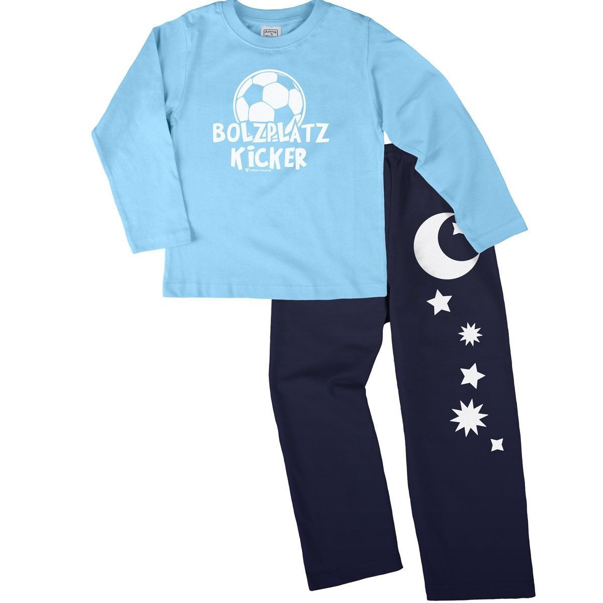 Bolzplatz Kicker Pyjama Set hellblau / navy 110 / 116