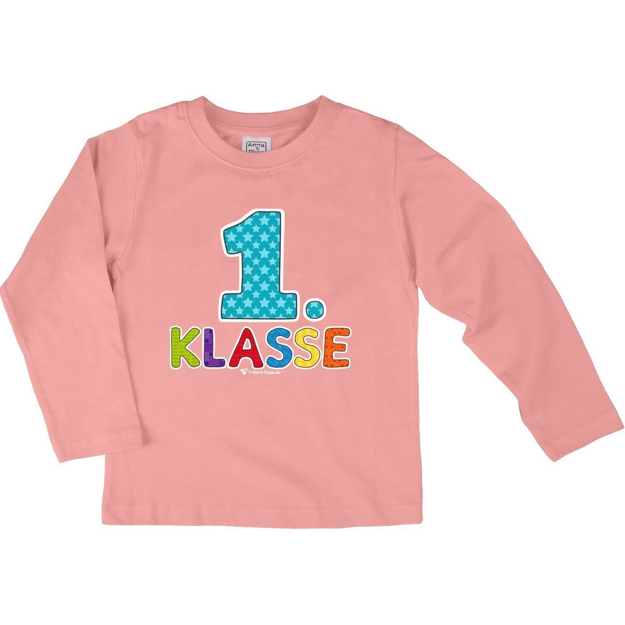 Erste Klasse Kinder Langarm Shirt rosa 110 / 116