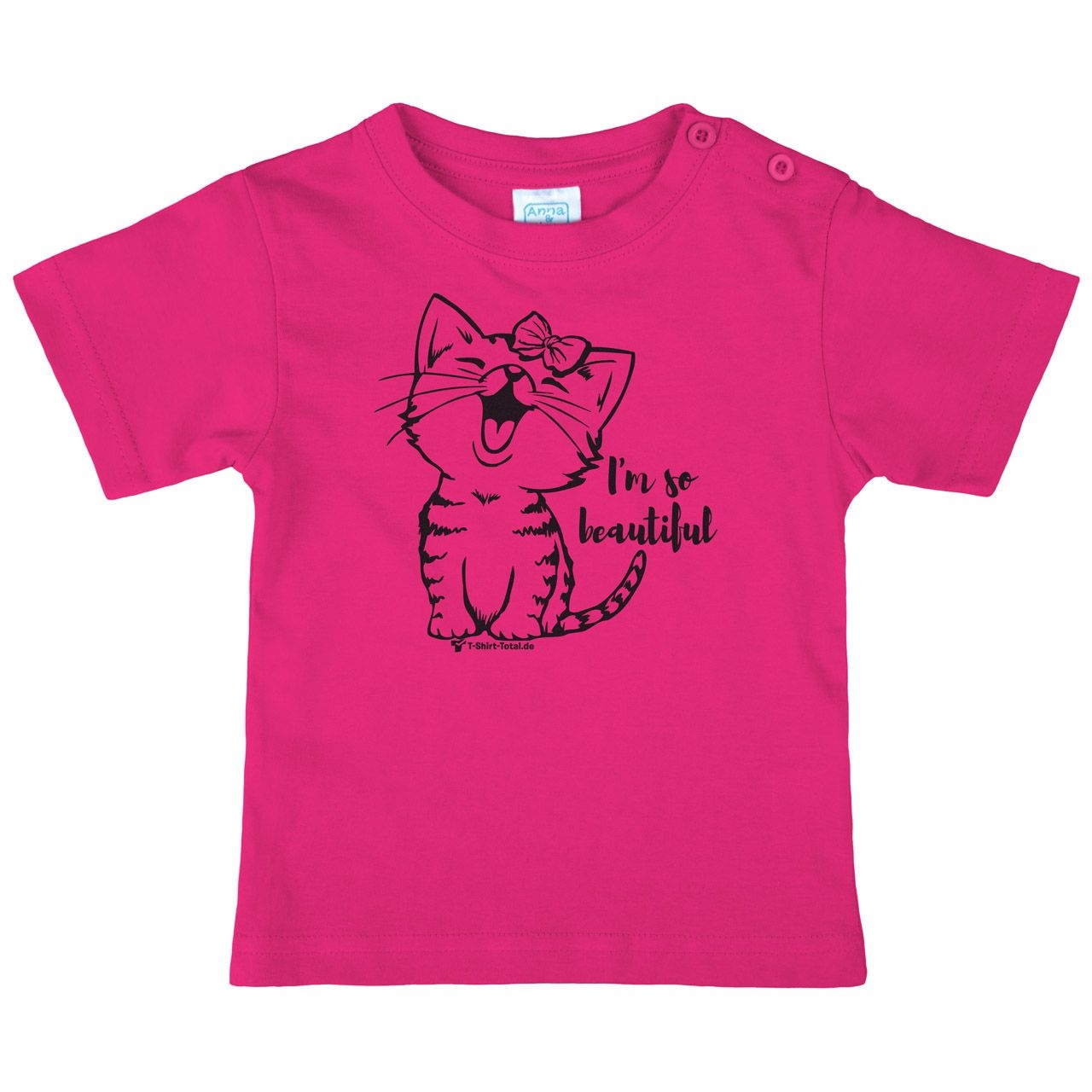 Katze beautiful Kinder T-Shirt pink 80 / 86