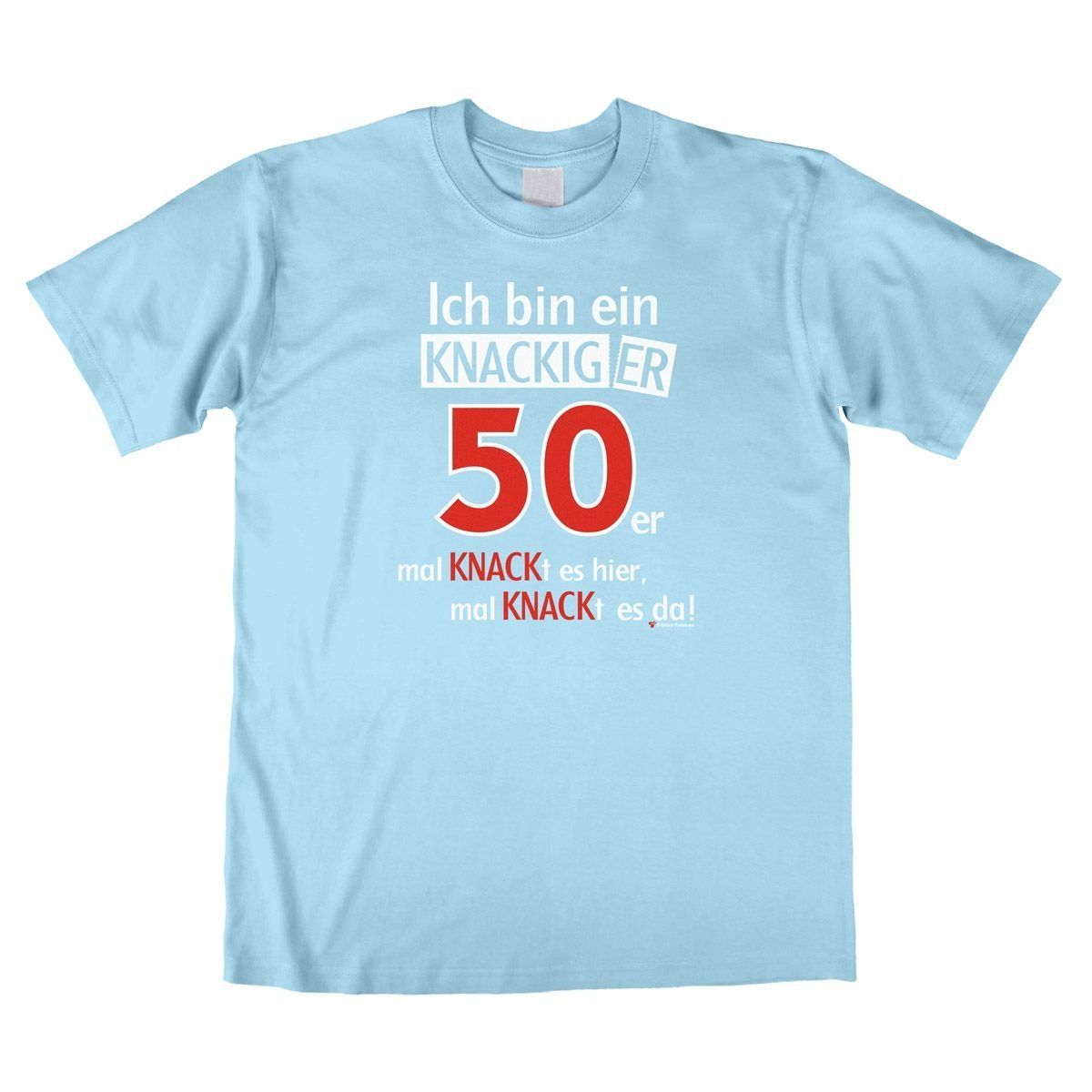 Knackiger 50er Unisex T-Shirt hellblau Large
